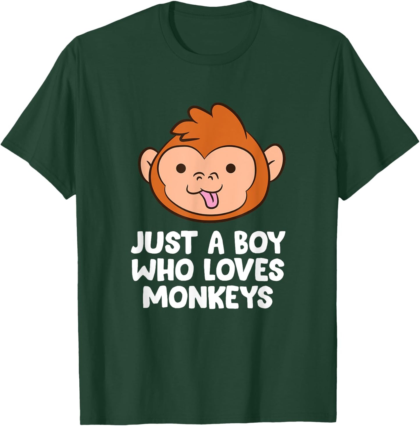 Just a Boy Who Loves Monkeys Cute Monkey T-Shirt - T-Shirt | Forest