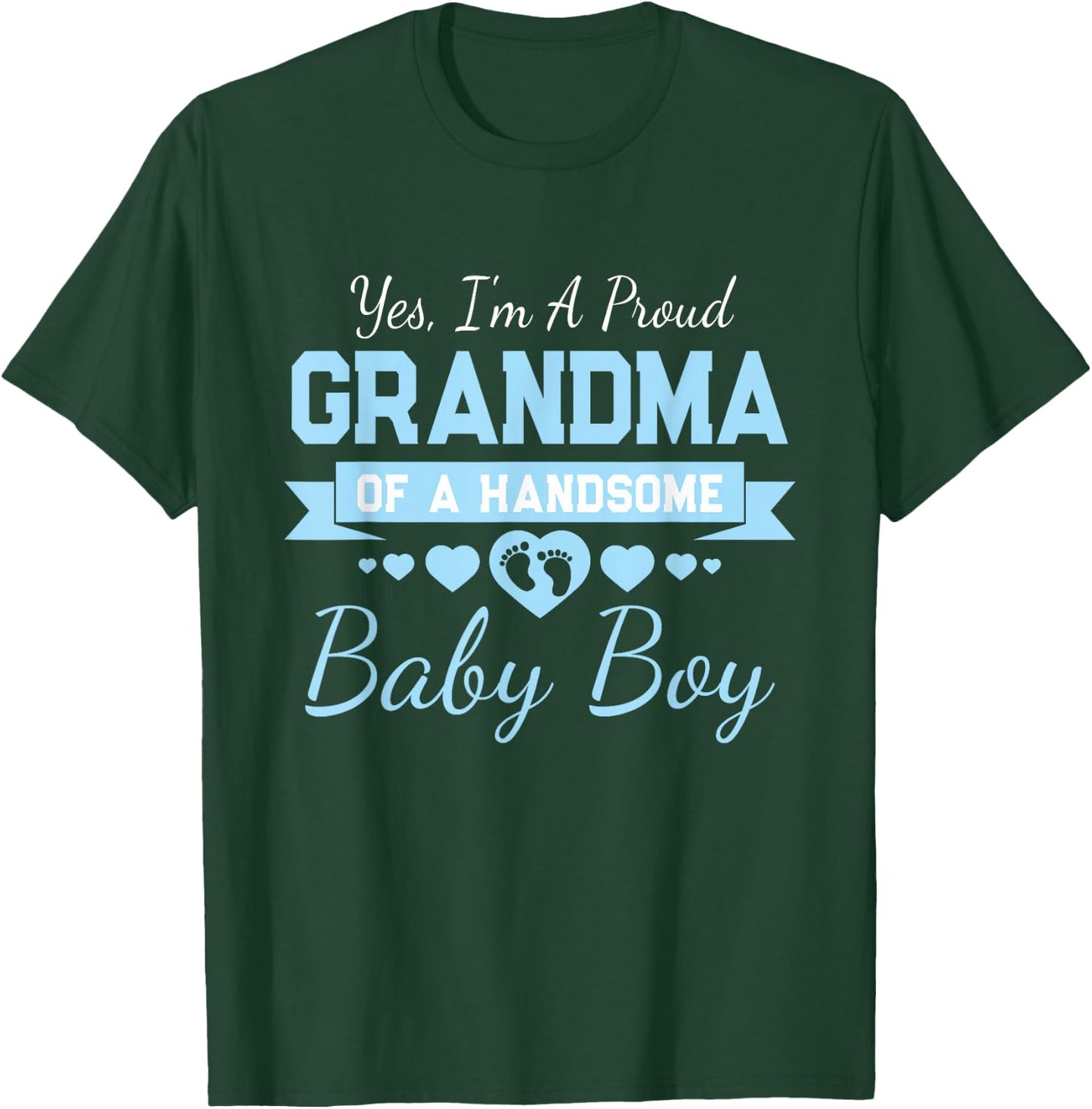 New Baby Announcement Boy 1st Time Grandma T-Shirt - T-Shirt | Forest