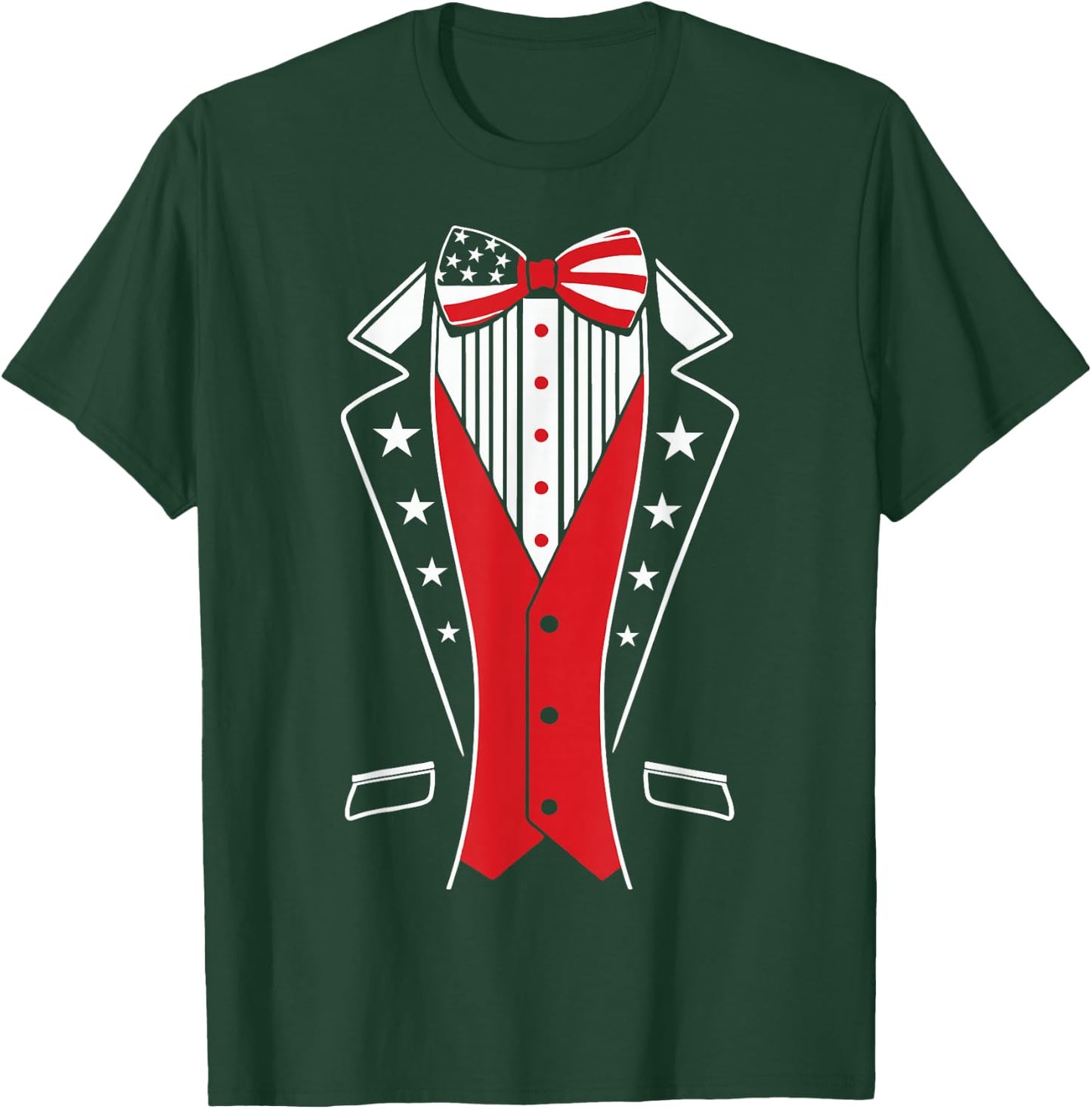 4th of July Boys USA Tuxedo Shirt US American Flag Youth T-Shirt - T-Shirt | Forest