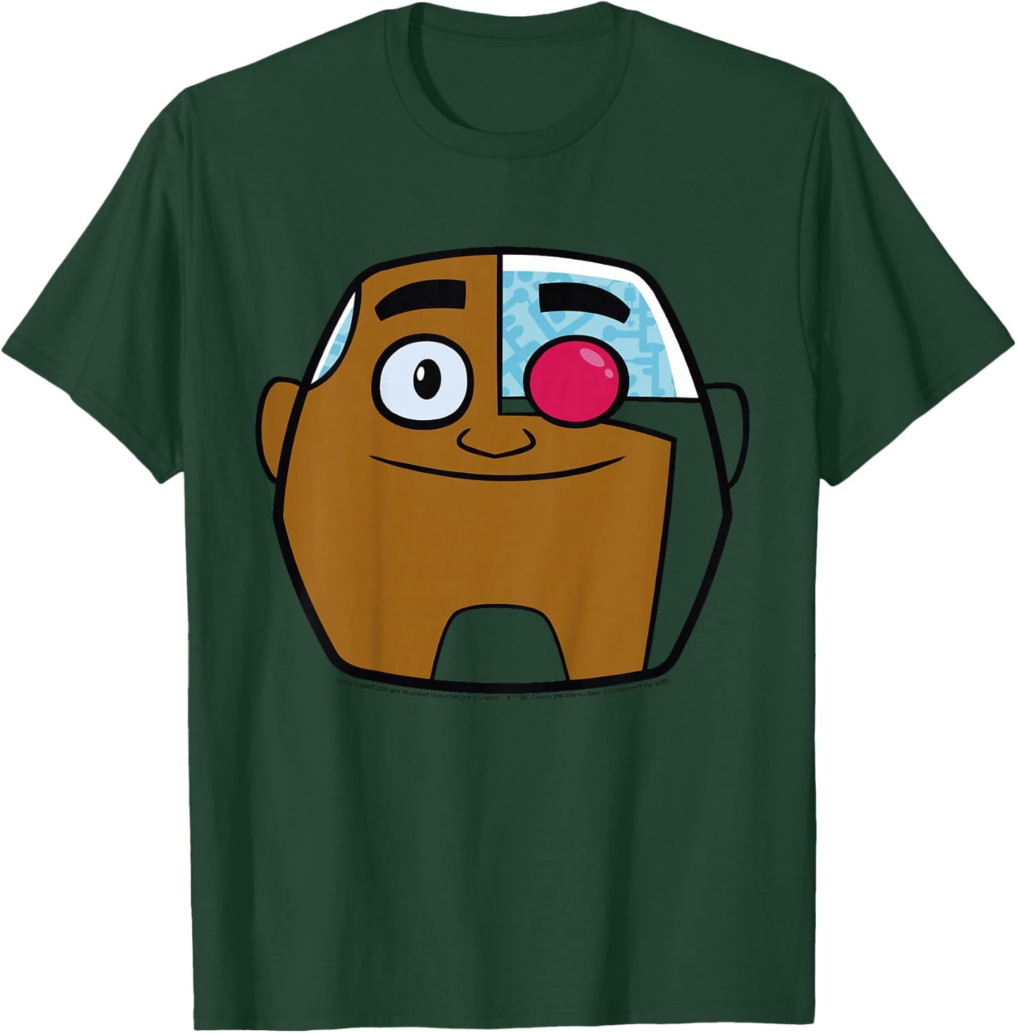 Kids DC Comics Teen Titans Go! Cyborg Big Face T-Shirt - T-Shirt | Forest