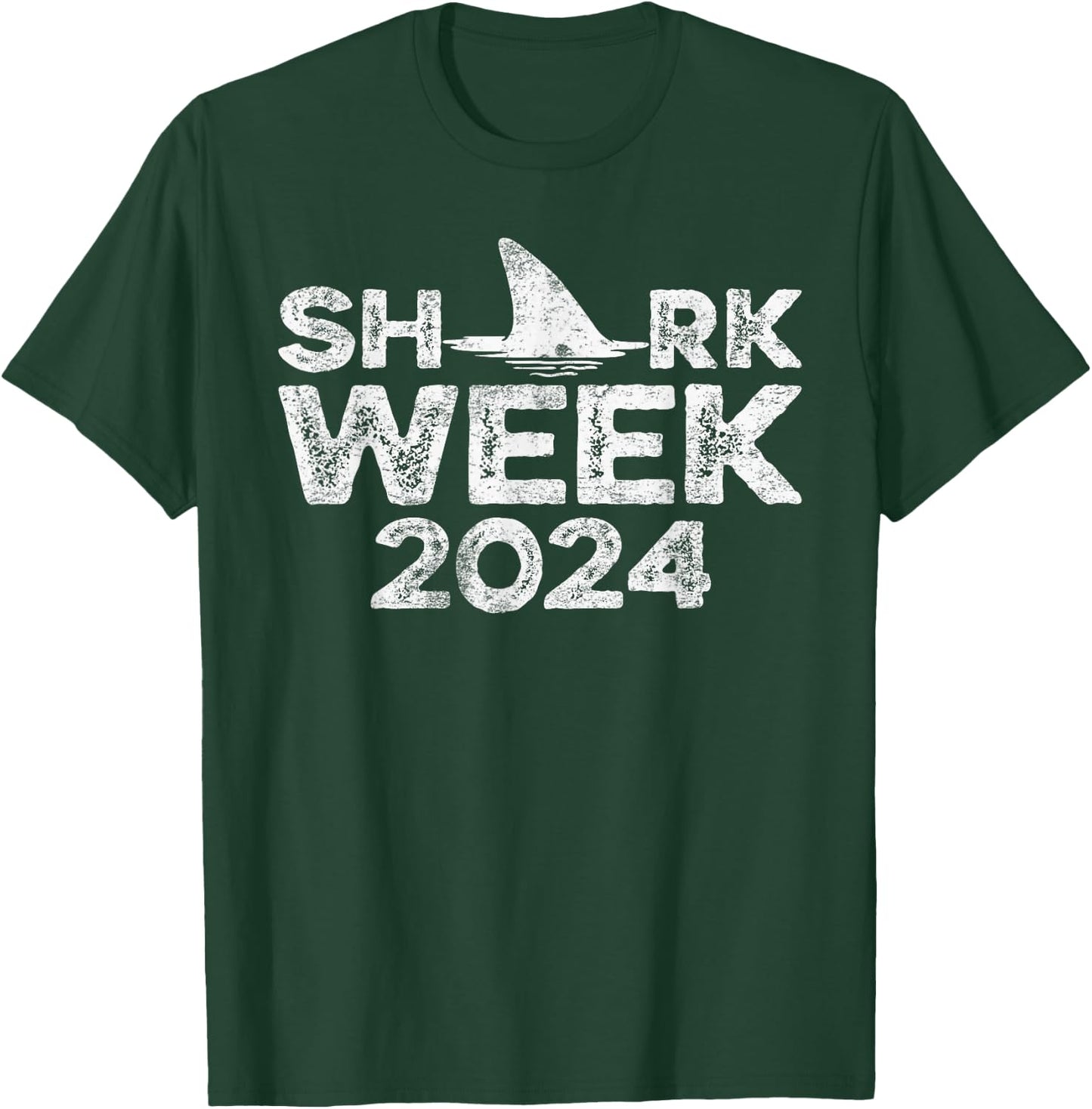 Retro Shark Fin Week 2024 Lovers Animal Ocean Trip Biologist T-Shirt - T-Shirt | Forest