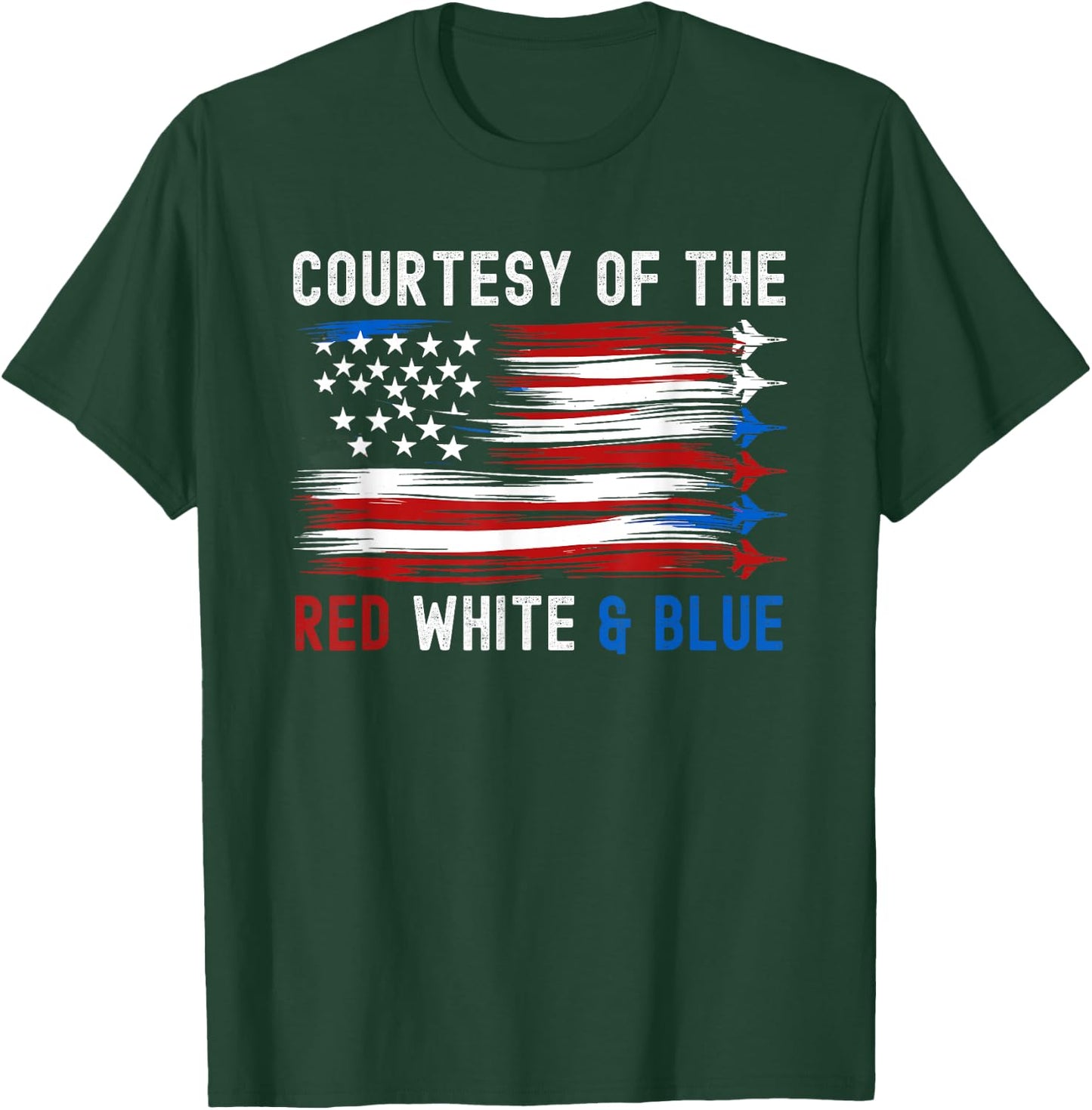 Courtesy Red White Blue Funny Patriotic US Flag T-Shirt - T-Shirt | Forest
