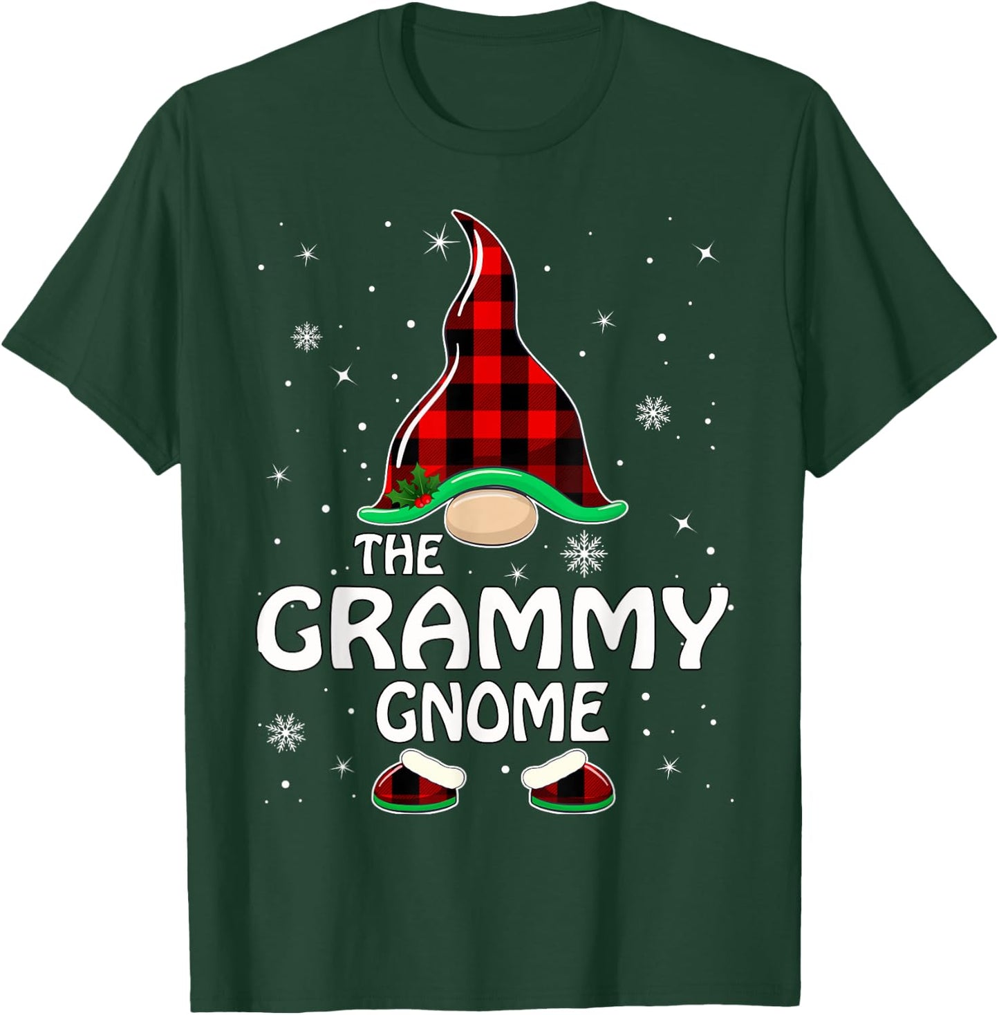 Grammy Gnome Buffalo Plaid Matching Family Christmas Pajama T-Shirt - T-Shirt | Forest