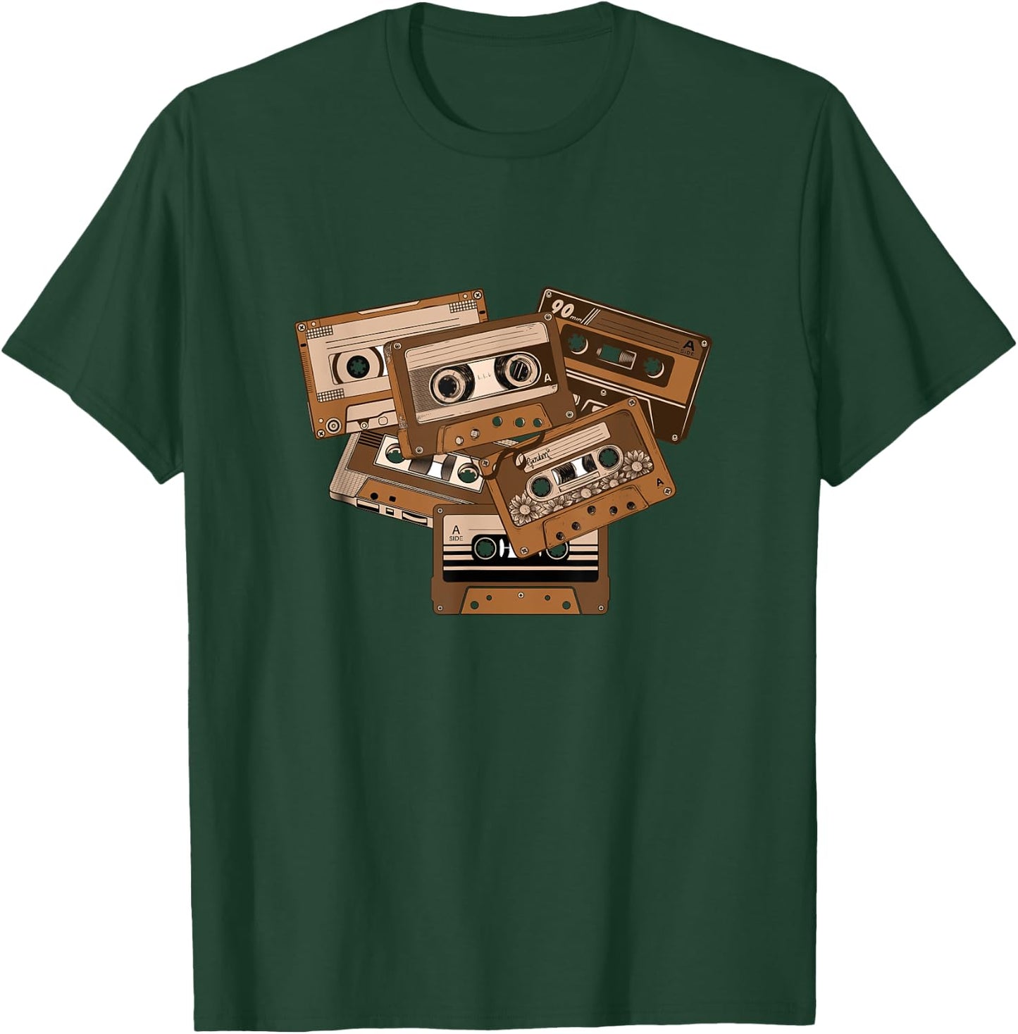 Brown Tape Cassettes Classic Old School Brown Color Graphic T-Shirt - T-Shirt | Forest