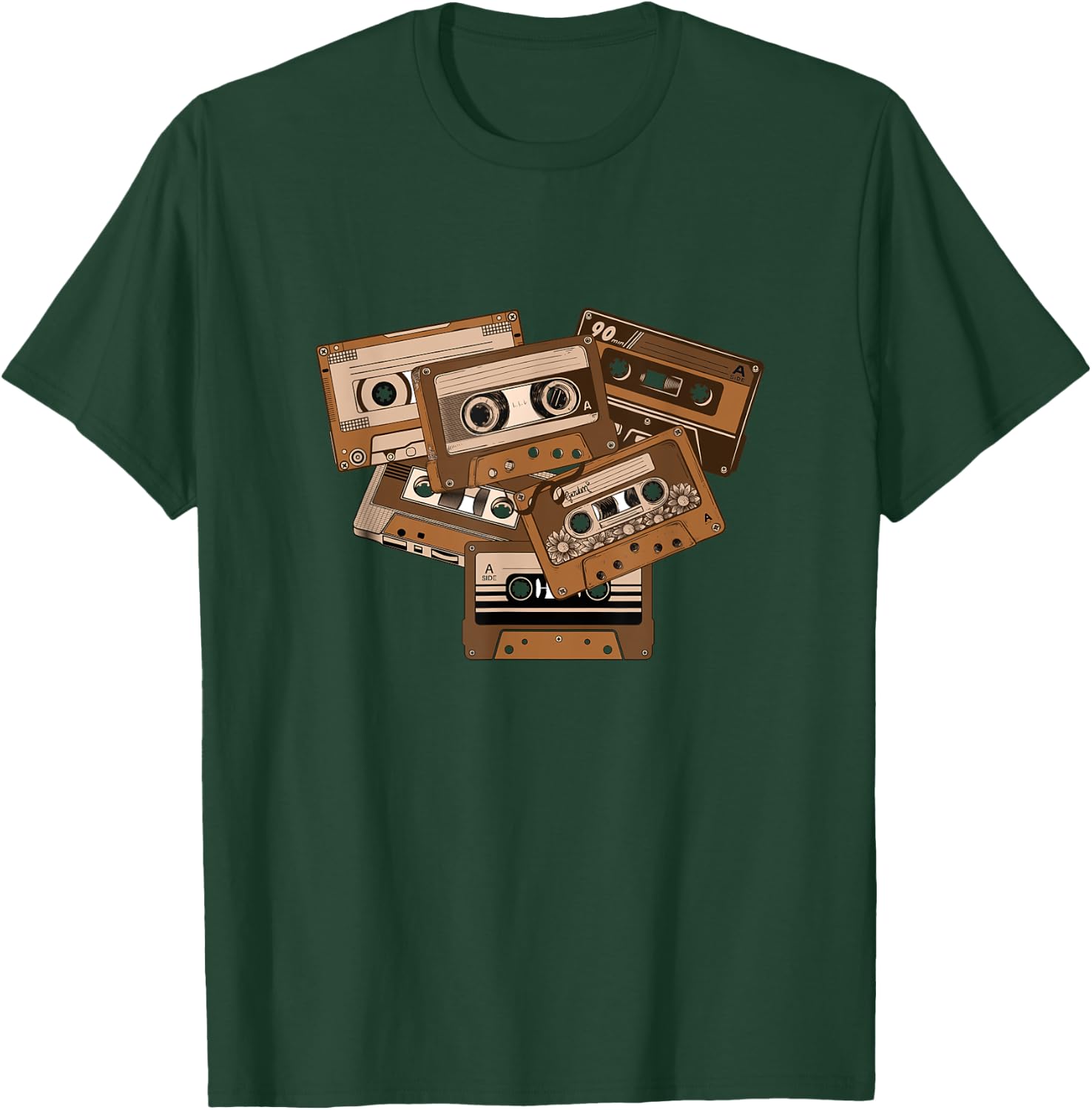 Brown Tape Cassettes Classic Old School Brown Color Graphic T-Shirt - T-Shirt | Forest