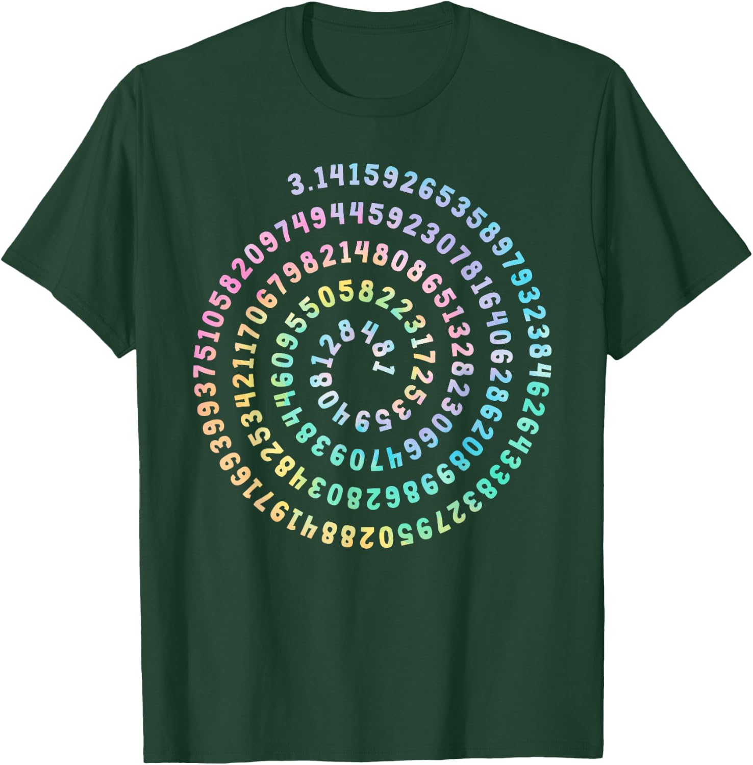 3.14 Spiral Pi Number Tie Dye Pi Day Teacher Math Lover Nerd T-Shirt - T-Shirt | Forest