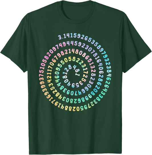 3.14 Spiral Pi Number Tie Dye Pi Day Teacher Math Lover Nerd T-Shirt - T-Shirt | Forest