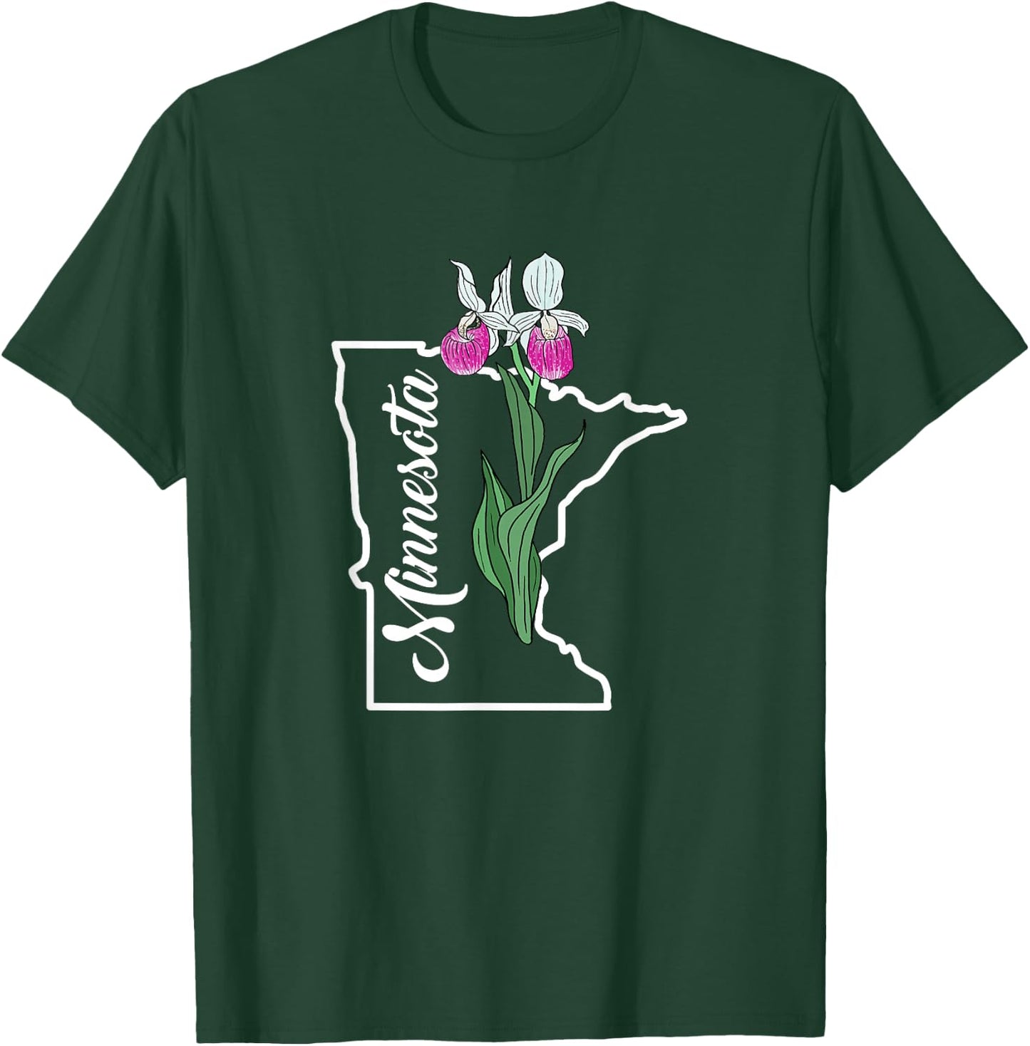 Minnesota Pink Lady's Slipper Flower T-Shirt - T-Shirt | Forest