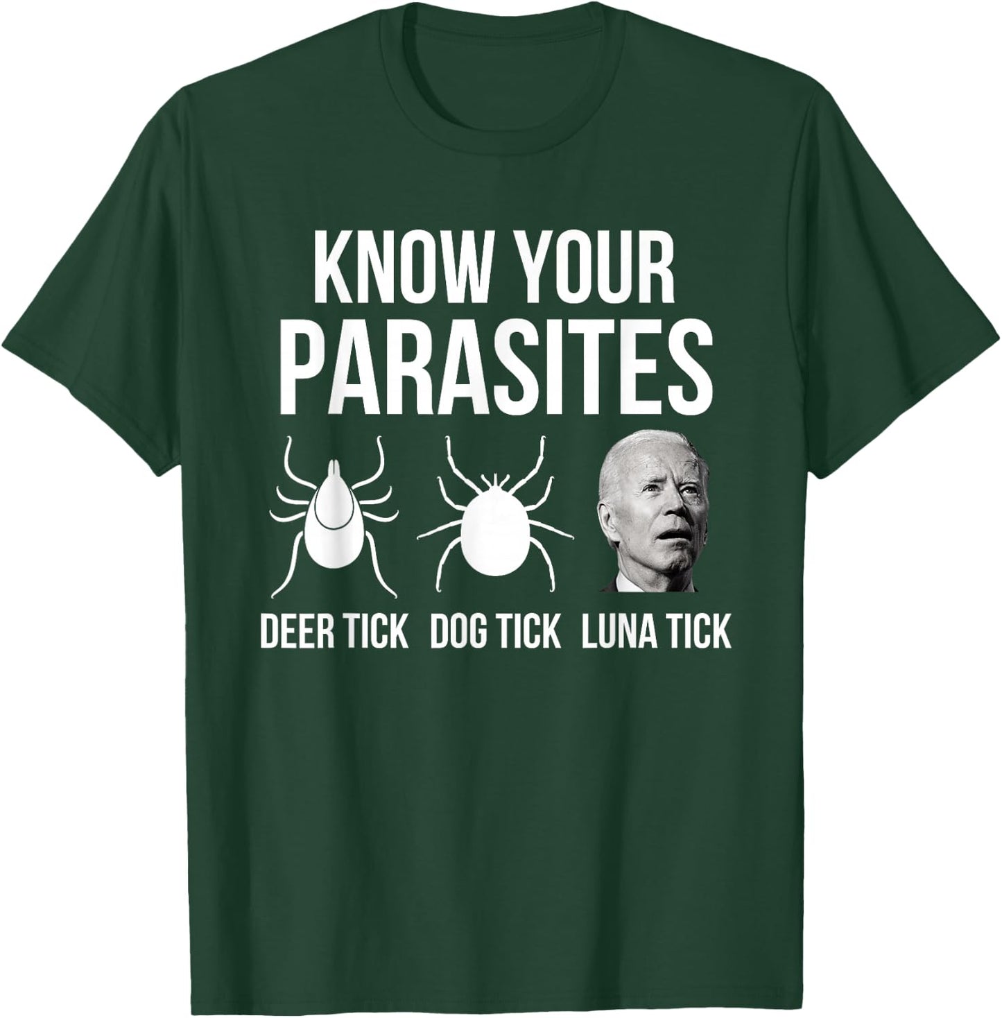 Know Your Parasites - Anti Joe Biden Sucks Funny Political T-Shirt - T-Shirt | Forest