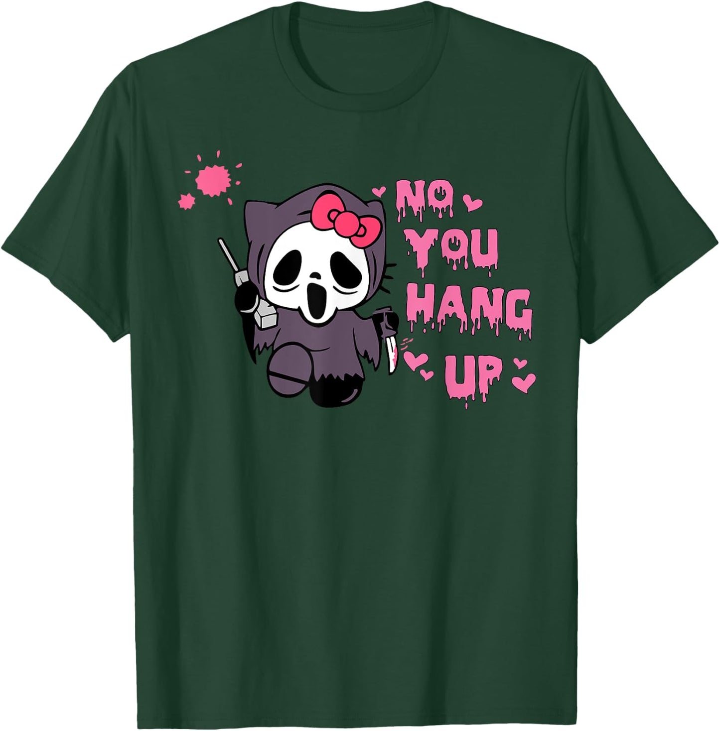 No You Hang Up Cats Horror Skeleton T-Shirt - T-Shirt | Forest