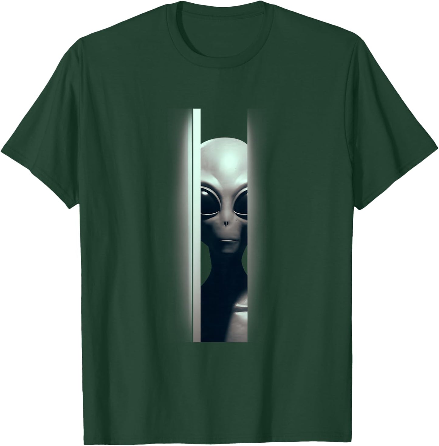Alien Peeking Zeta-Reticuli Ufonaut UFO Abduction Sci-fi T-Shirt - T-Shirt | Forest