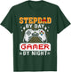 Funny Video Game Step-Dad By Day Gamer By Night T-Shirt - T-Shirt | Forest