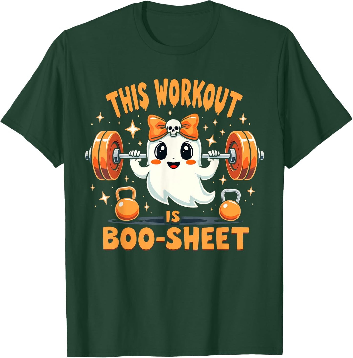 This Workout Is Boo-Sheet Ghost Funny Halloween Gym Fitness T-Shirt - T-Shirt | Forest