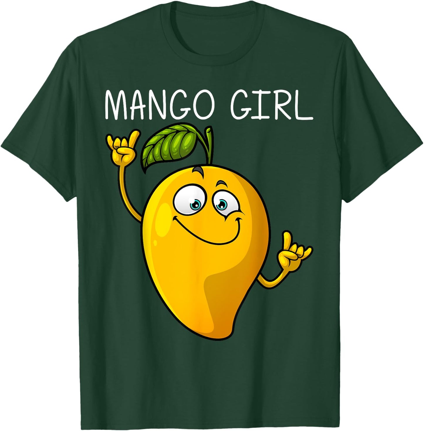 Cute Mango Design For Girls Kids Tropical Fruit Mango Lover T-Shirt - T-Shirt | Forest