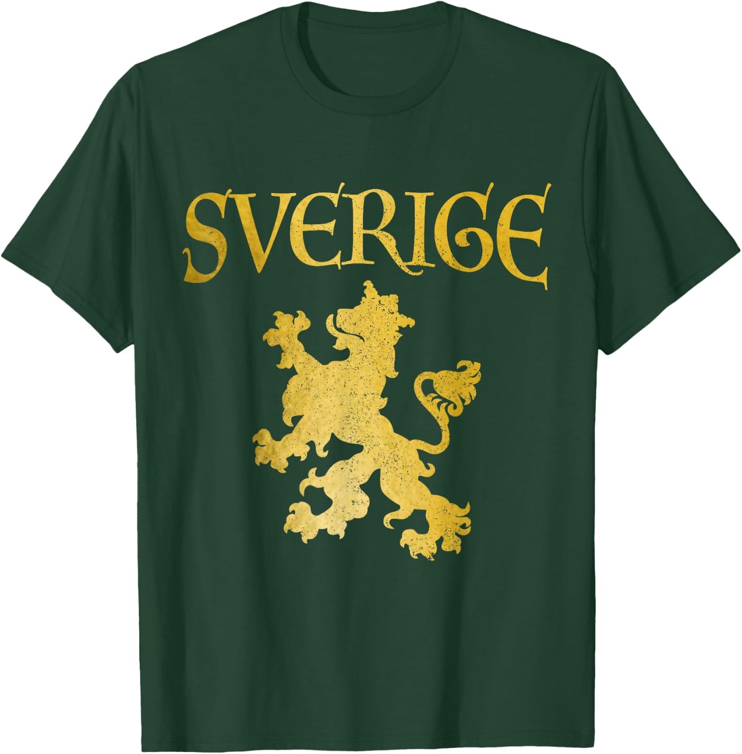 Sverige Lion Swedish Flag Pride Sweden Vintage T-Shirt - T-Shirt | Forest