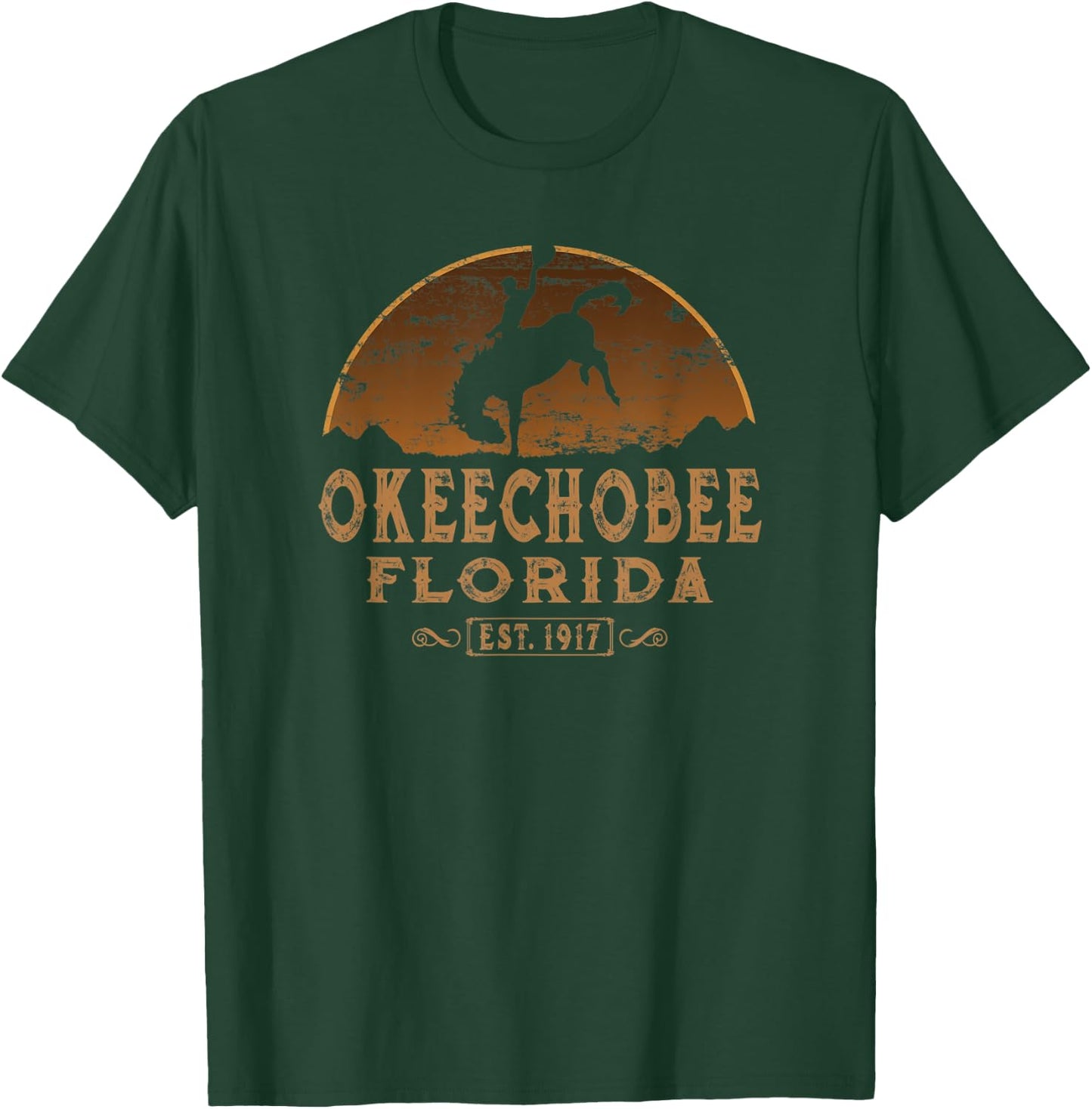 Okeechobee Florida FL Rodeo Cowboy T-Shirt - T-Shirt | Forest