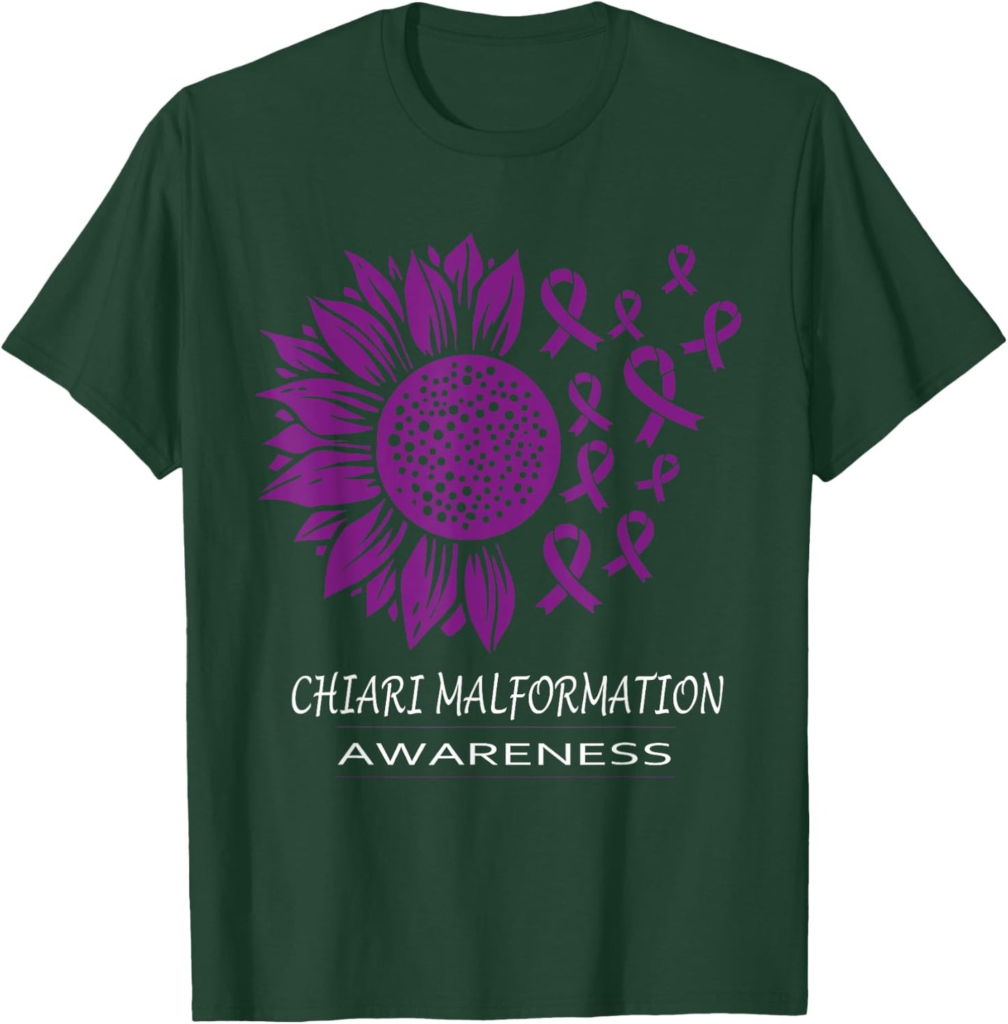 Wear Purple Chiari Malformation Awareness Sunflower T-Shirt - T-Shirt | Forest