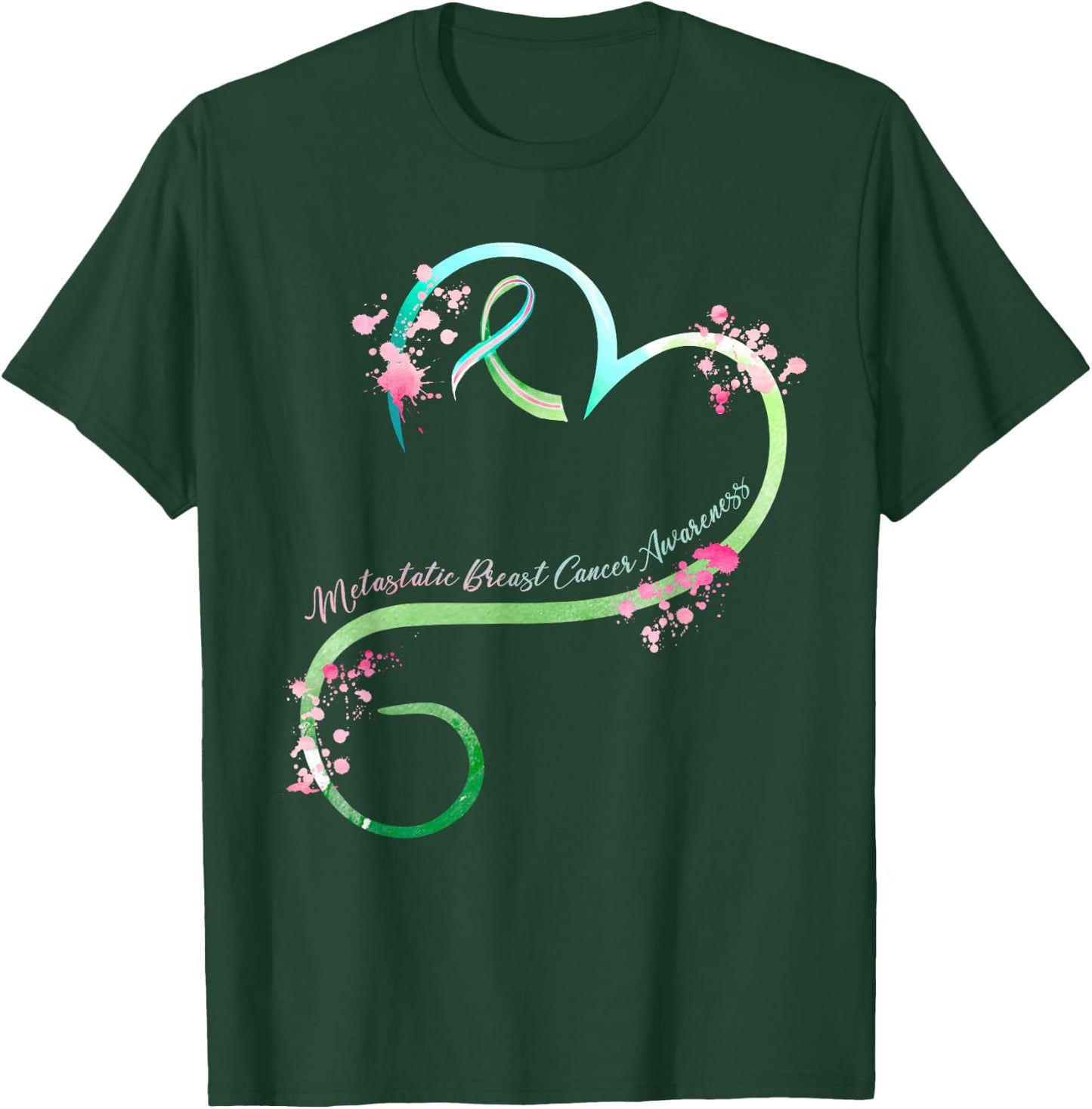 Metastatic Breast Cancer Awareness Heart Gifts T-Shirt - T-Shirt | Forest