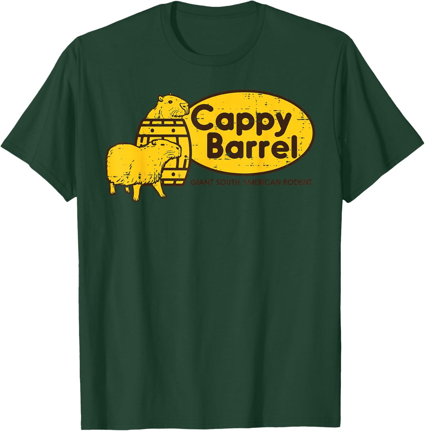 Capybara Cappy Barrel Giant South American Rodent Men Women T-Shirt - T-Shirt | Forest