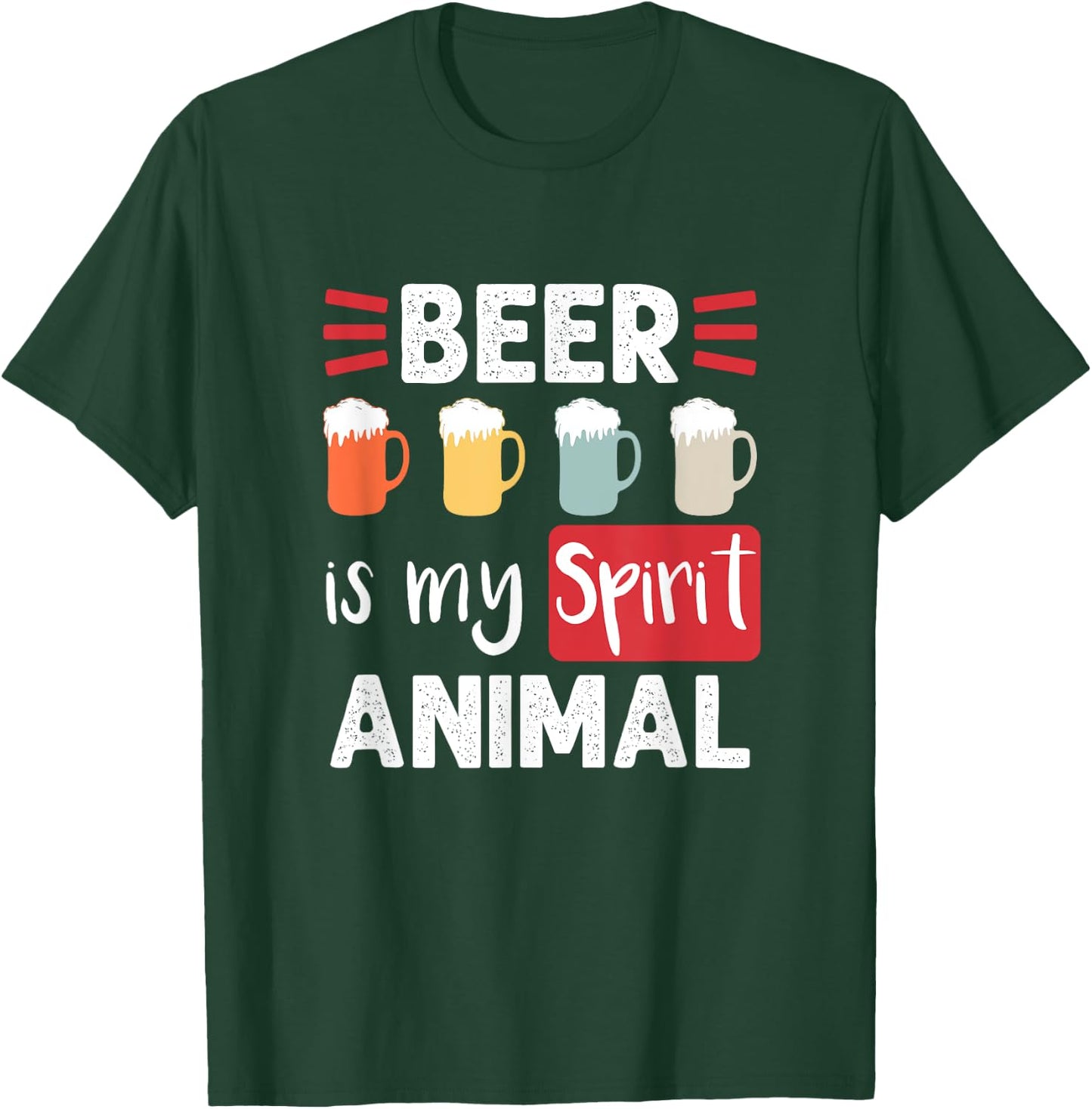 Vintage Beer is My Spirit Animal T-Shirt - T-Shirt | Forest