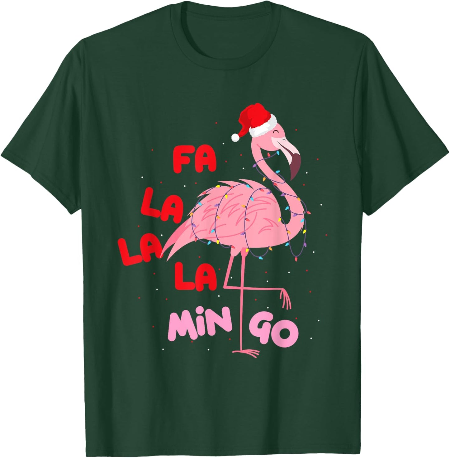 Fa La La La Mingo - Cute Flamingo Christmas Xmas T-Shirt - T-Shirt | Forest