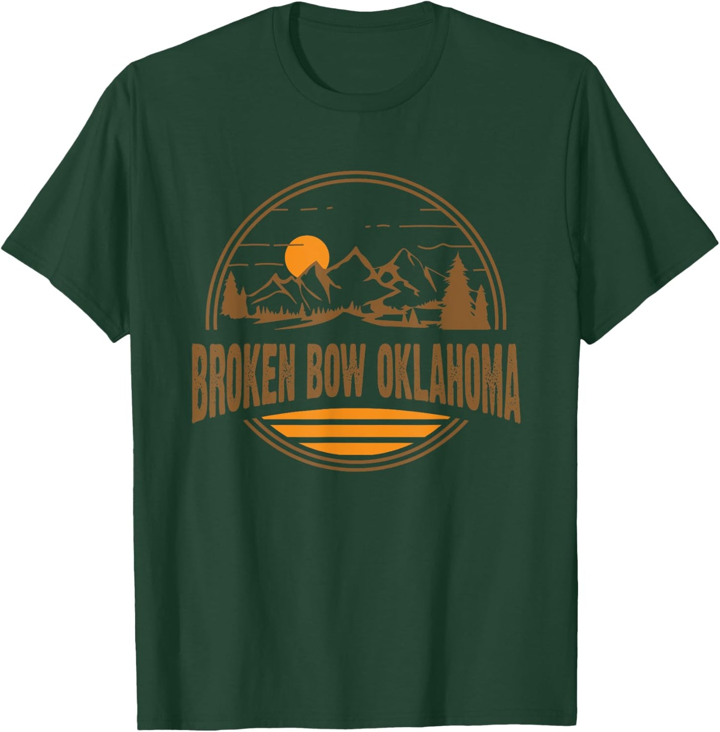 Vintage Broken Bow, Oklahoma Mountain Hiking Souvenir Print T-Shirt - T-Shirt | Forest
