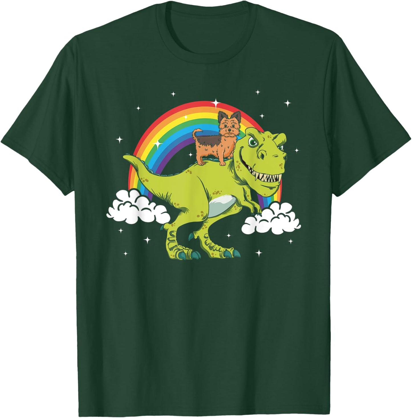 Yorkshire Terrier Yorkie Dog T Rex Dinosaur Tyrannosaurus Men Women Kids T-Shirt - T-Shirt | Forest
