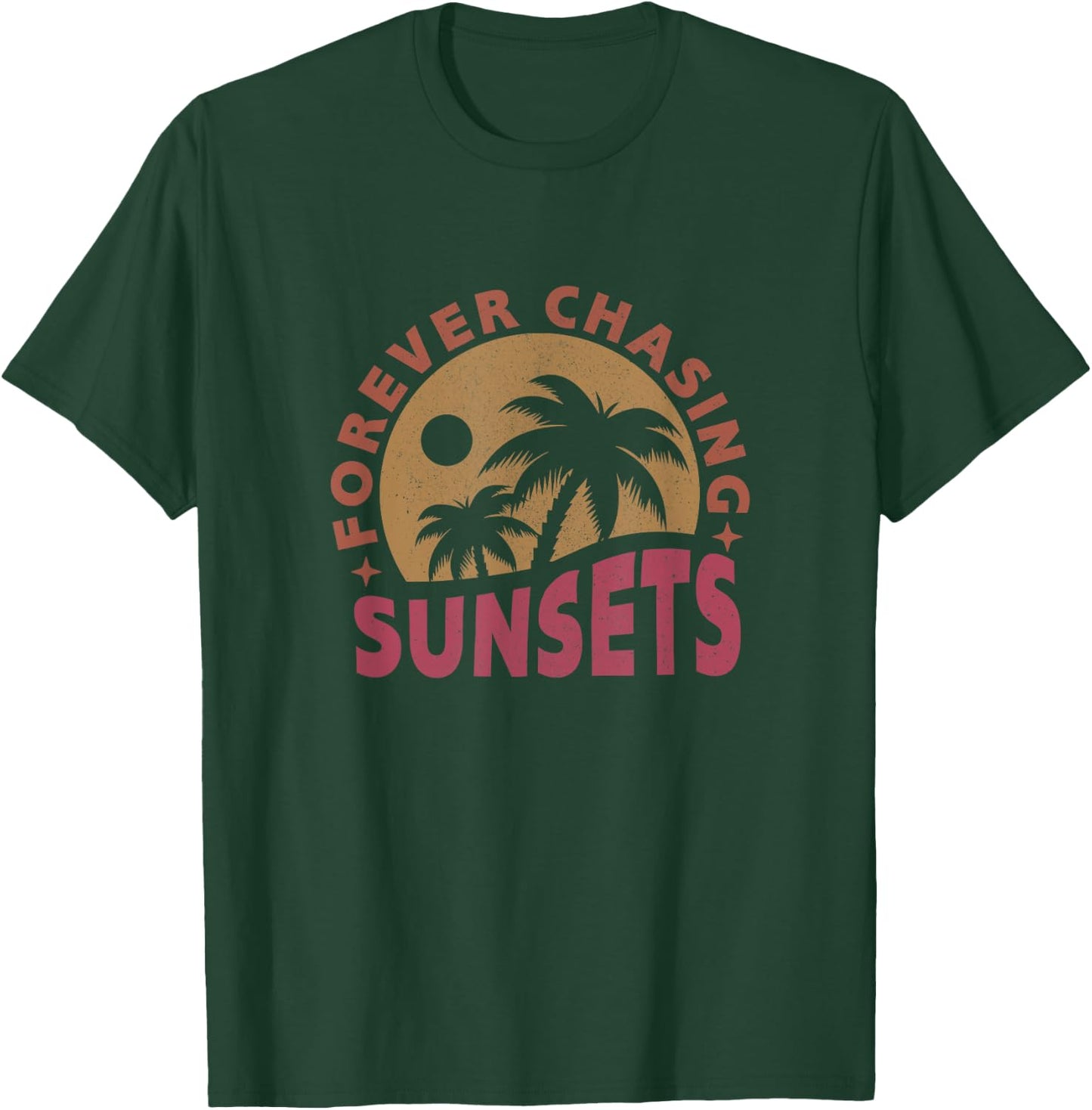 Retro Vintage Forever Chasing Sunsets Summer Vacation Women T-Shirt - T-Shirt | Forest