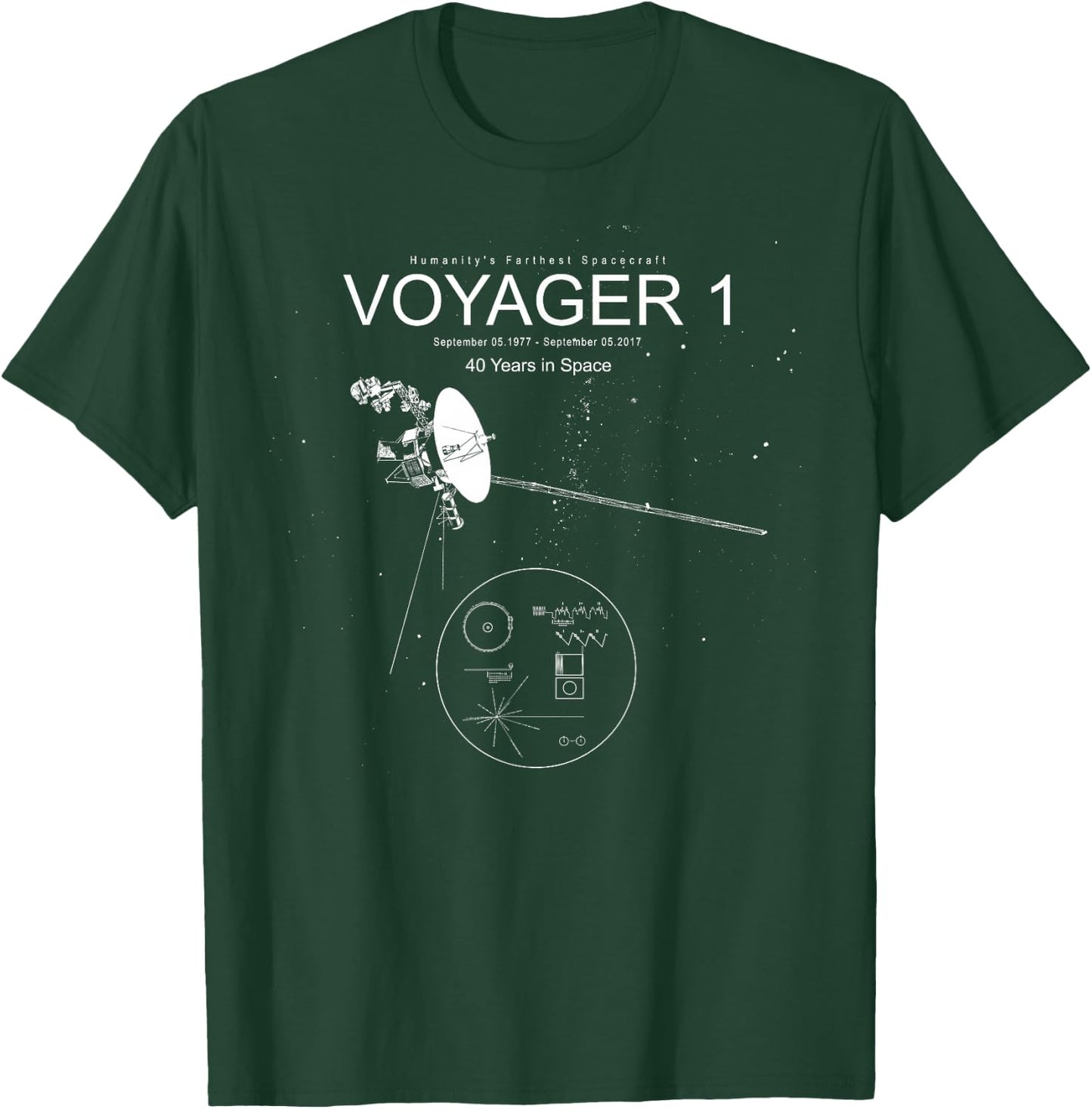 Voyager 1-Humanity's Farthest Spacecraft-40 Years in Space T-Shirt - T-Shirt | Forest