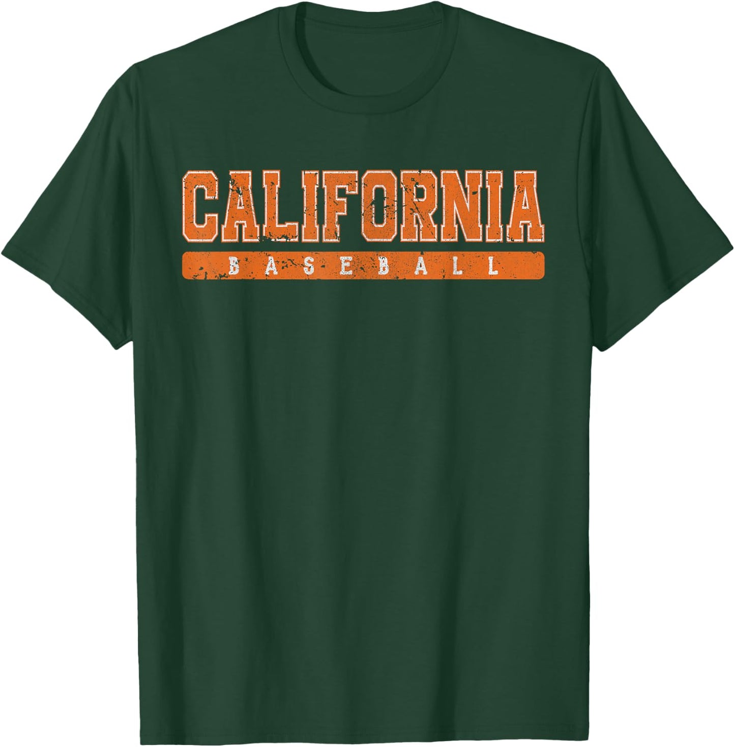 California Baseball Orange Vintage Text T-Shirt - T-Shirt | Forest