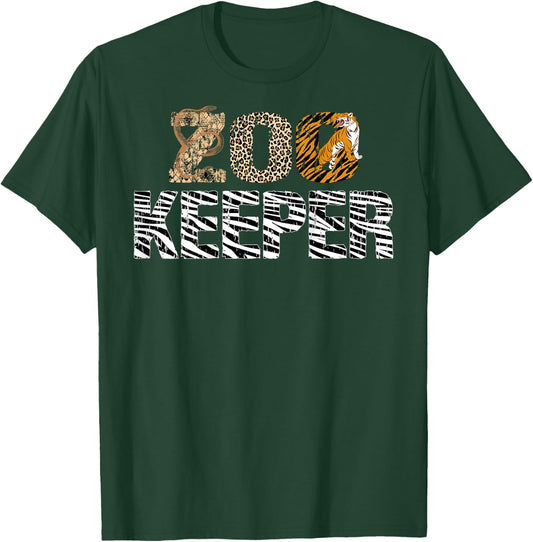 Zookeeper Costume African Animals Zebra Wild Print On Back T-Shirt - T-Shirt | Forest