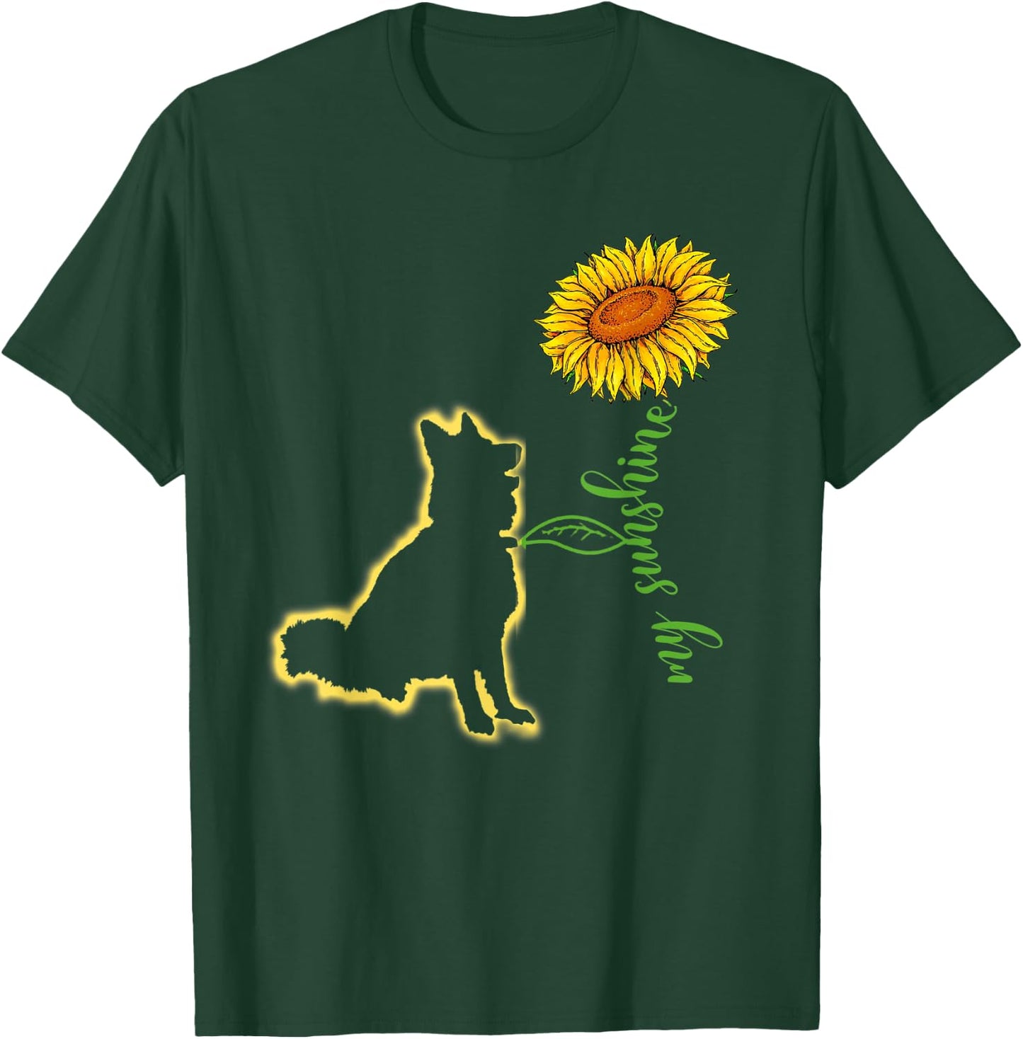 Dog Lover My Sunshine Sunflower Dog Women Kids T-Shirt - T-Shirt | Forest