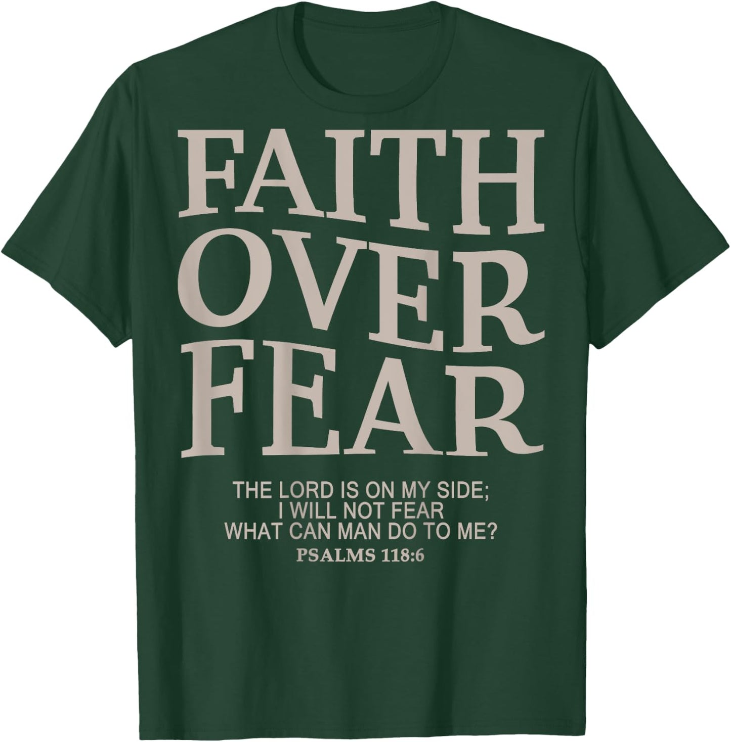 Girl Teen Faith Over Fear Cute Jesus Christian Women Dad Men T-Shirt - T-Shirt | Forest