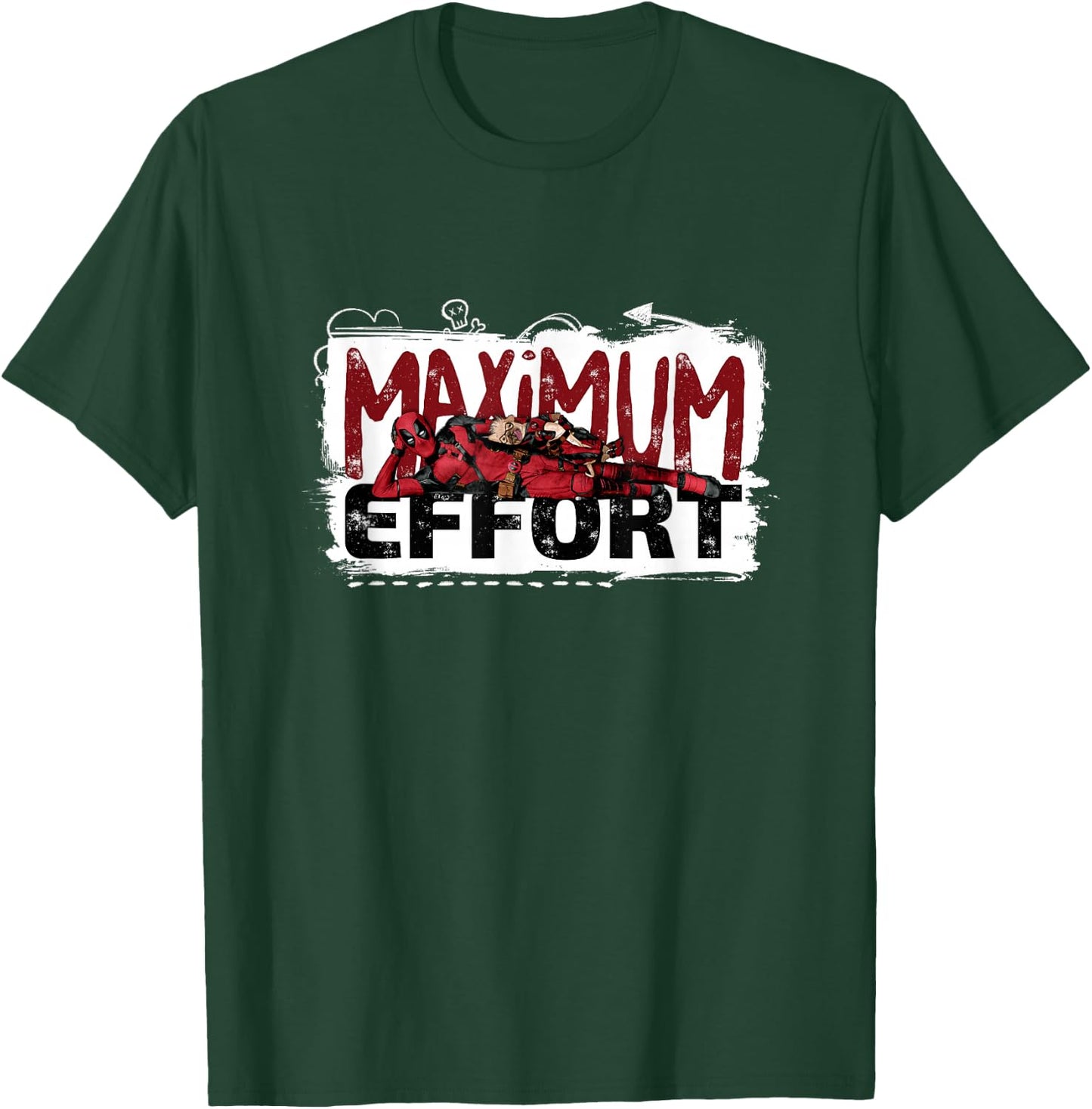 Marvel Deadpool & Wolverine Maximum Effort Split Logo T-Shirt - T-Shirt | Forest