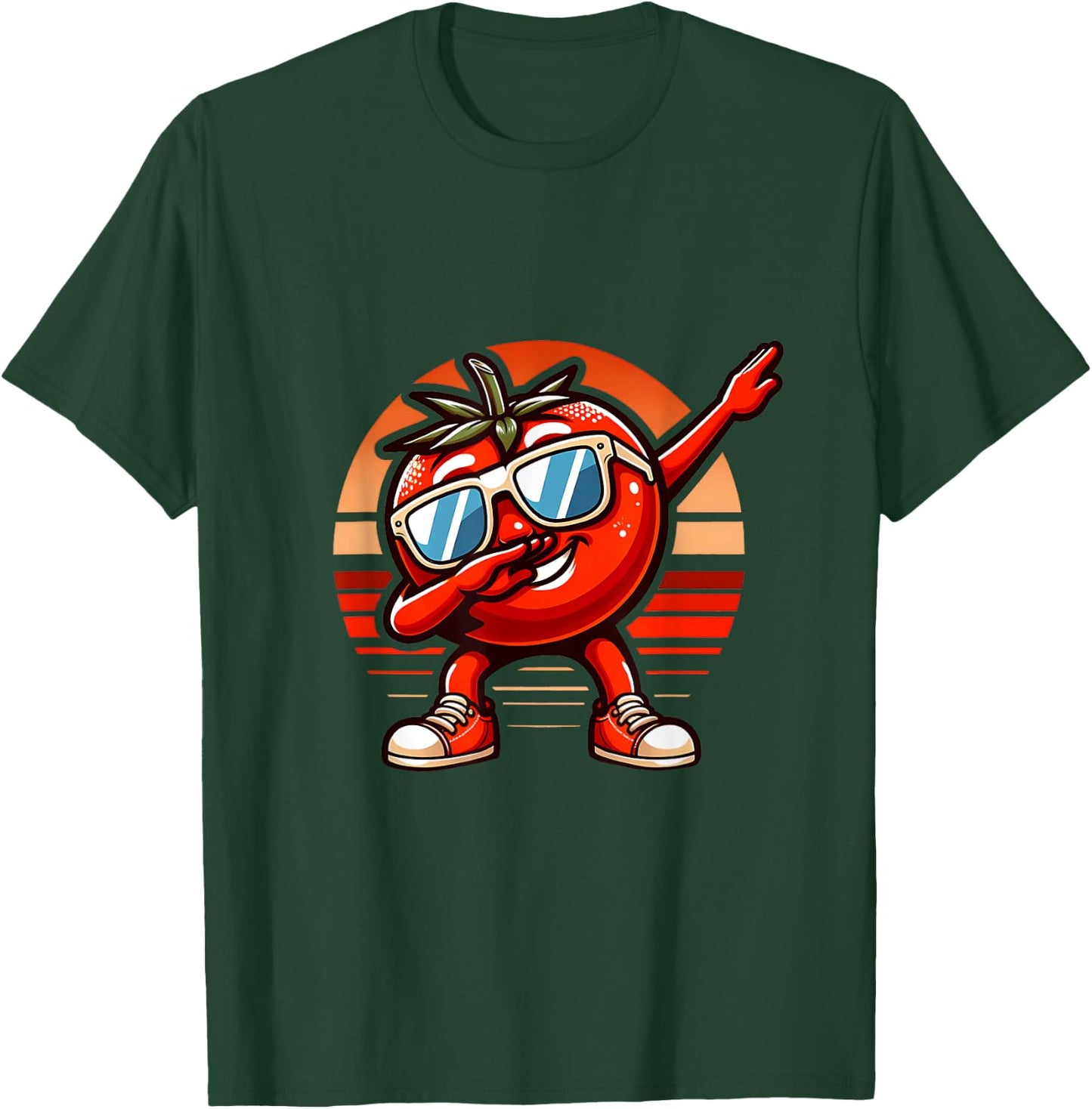 Dab Tomato Dancing Dabbing Retro Fruit T-Shirt - T-Shirt | Forest