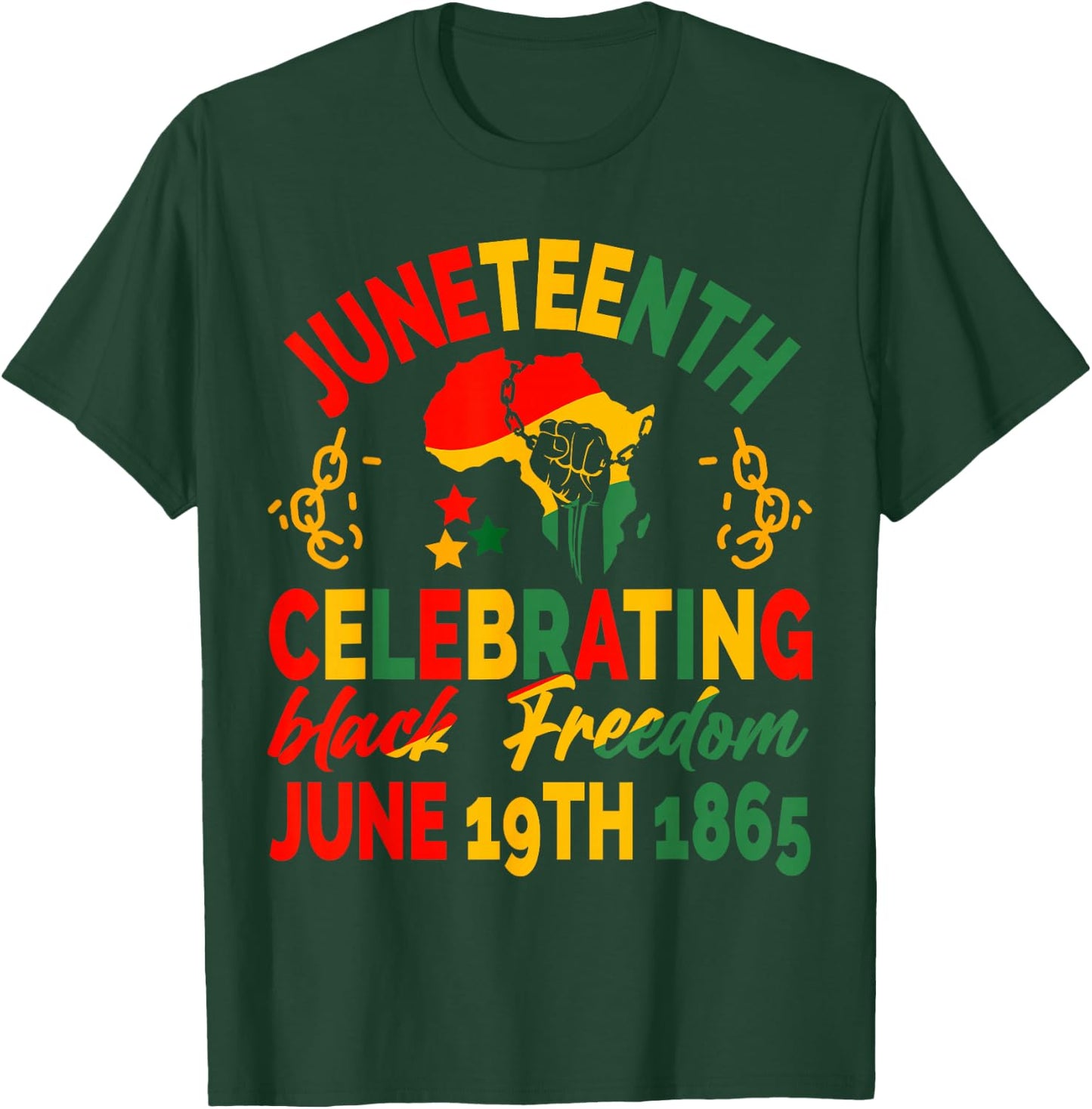 Juneteenth Celebrating Black Freedom 1865 Women Kids T-Shirt - T-Shirt | Forest