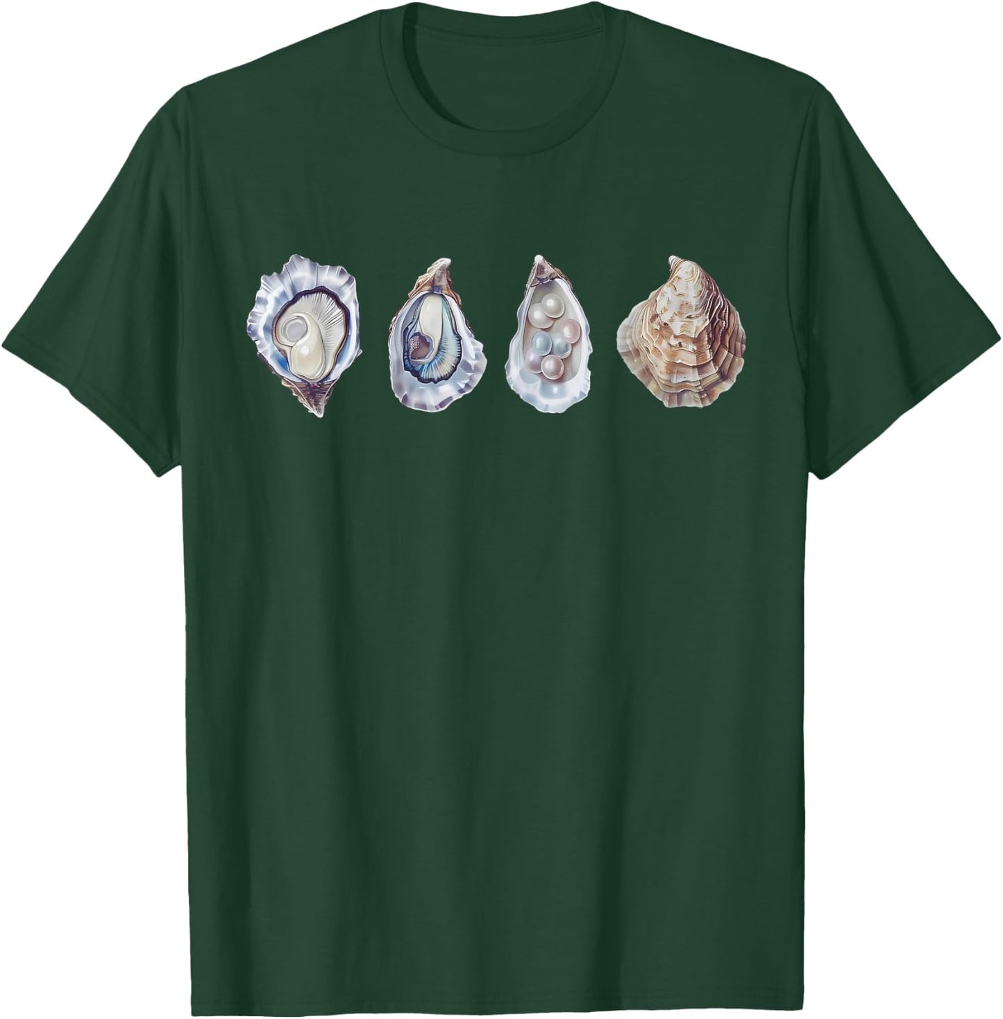 Oyster Seafood Shirt |Funny Oyster Pearl Seashell Girl Women T-Shirt - T-Shirt | Forest