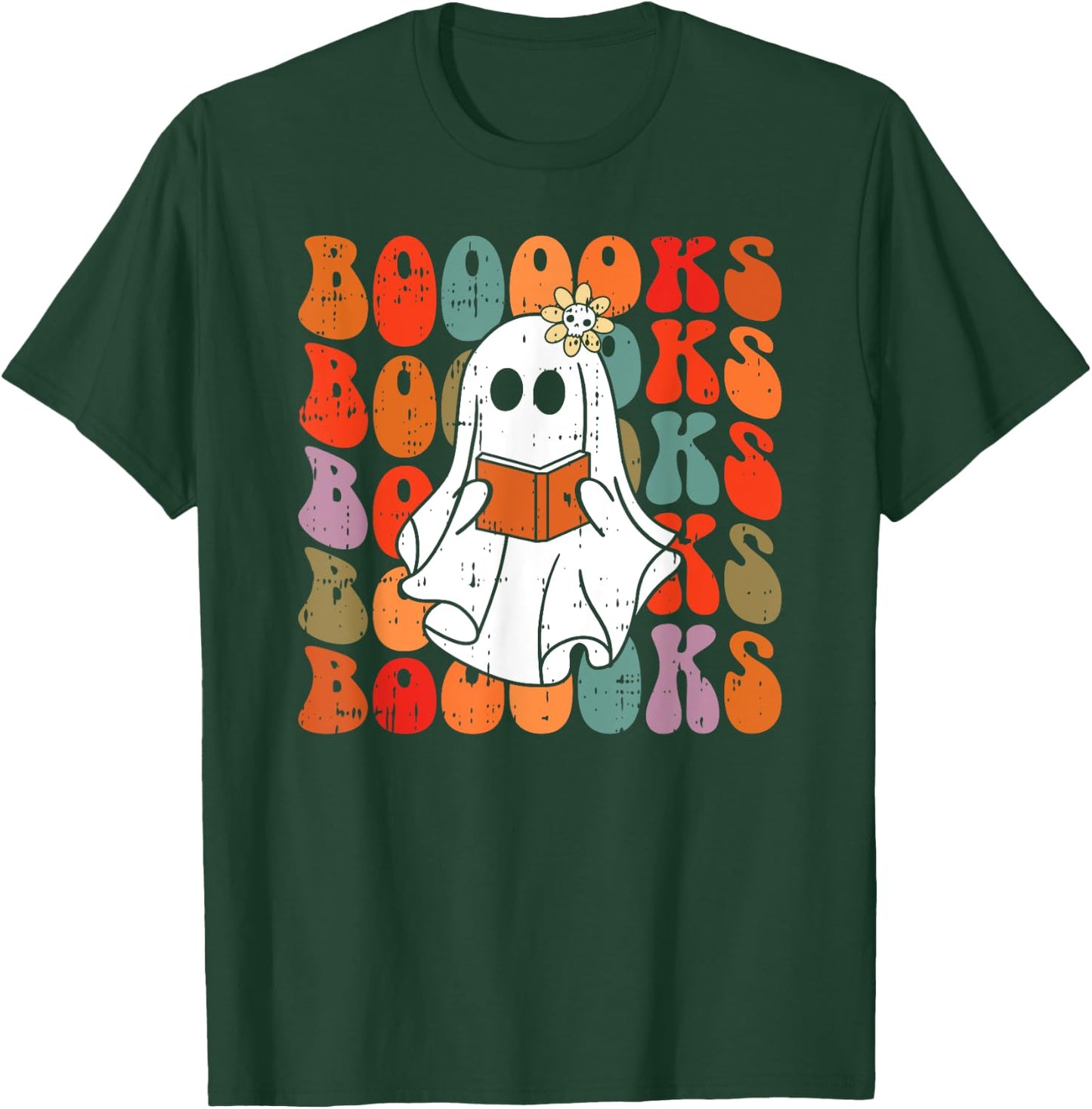 Ghost Reading Book Halloween Spooky Reader Spirit Ghoul T-Shirt - T-Shirt | Forest