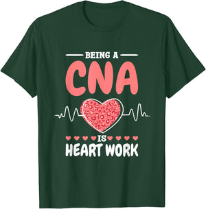 CNA Is A Heartwork Certified Nurse Assistant and RN , Small, Black T-Shirt - T-Shirt | Forest