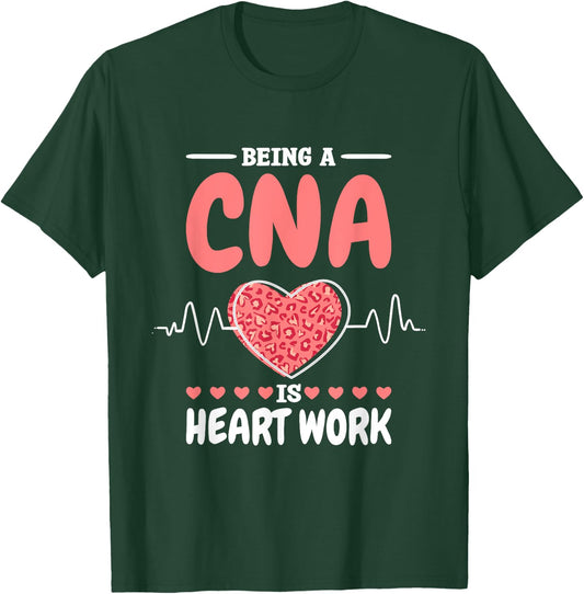CNA Is A Heartwork Certified Nurse Assistant and RN , Small, Black T-Shirt - T-Shirt | Forest