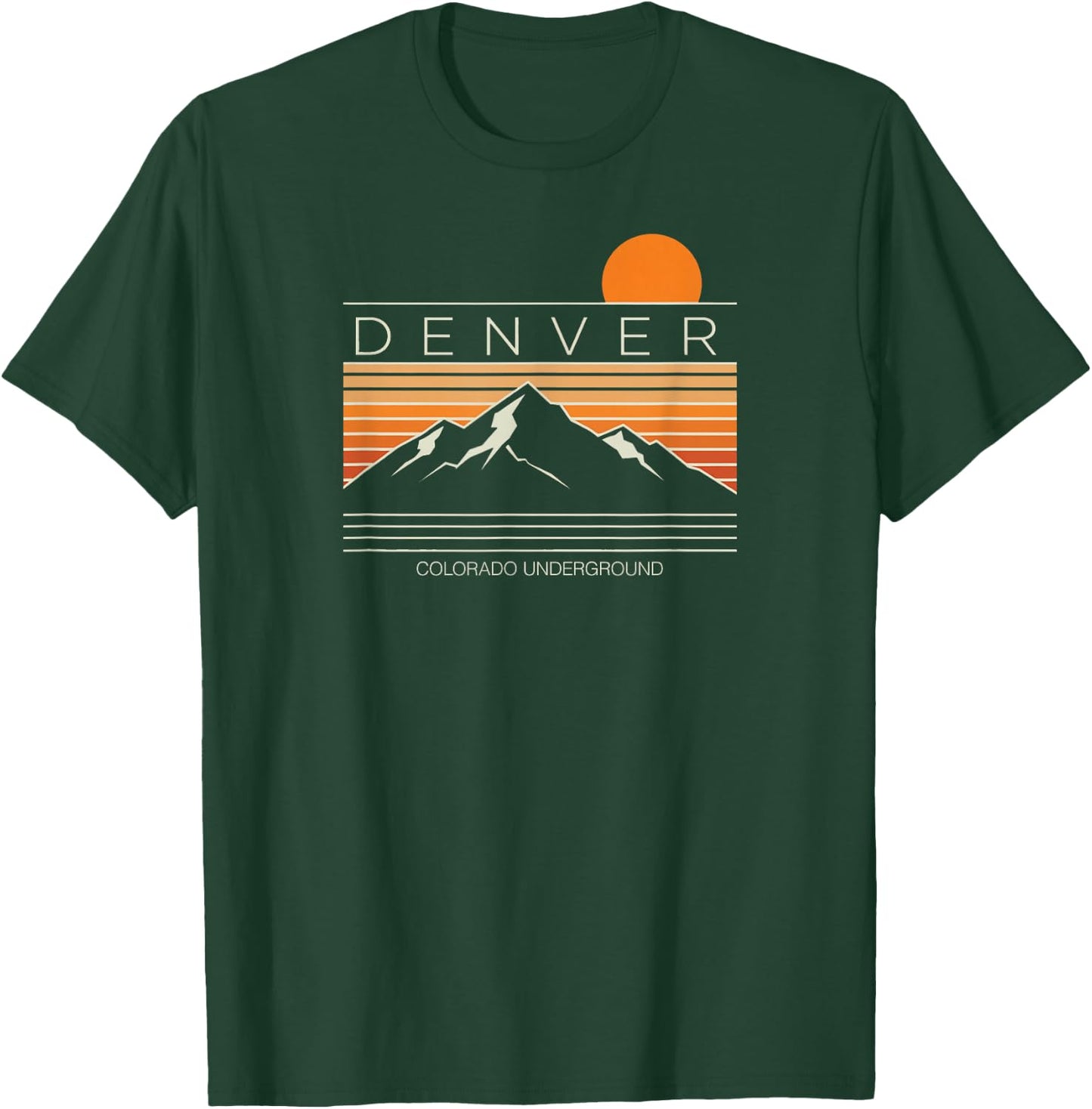 Denver Colorado Mountain Sunset Graphic T-Shirt - T-Shirt | Forest
