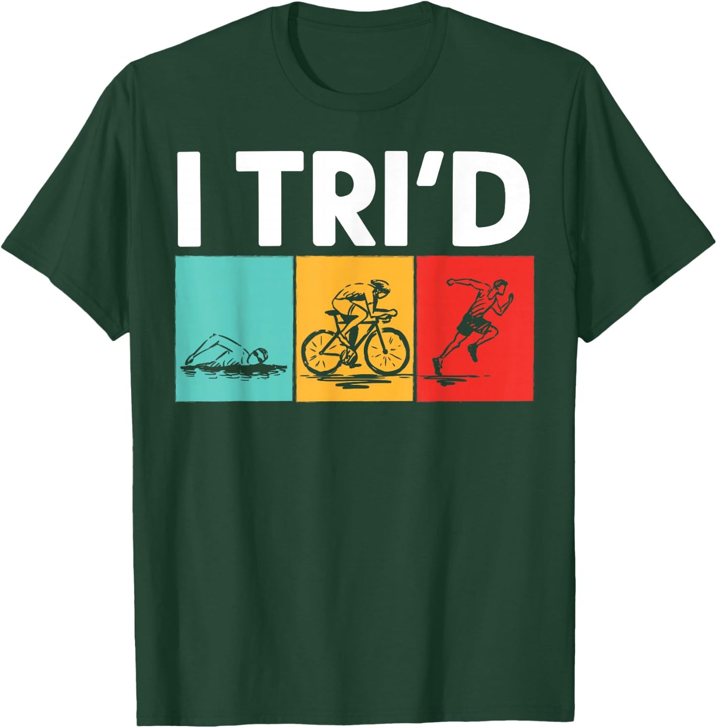 Cool Triathlon Women Swimming Running Swim Bike Run T-Shirt - T-Shirt | Forest