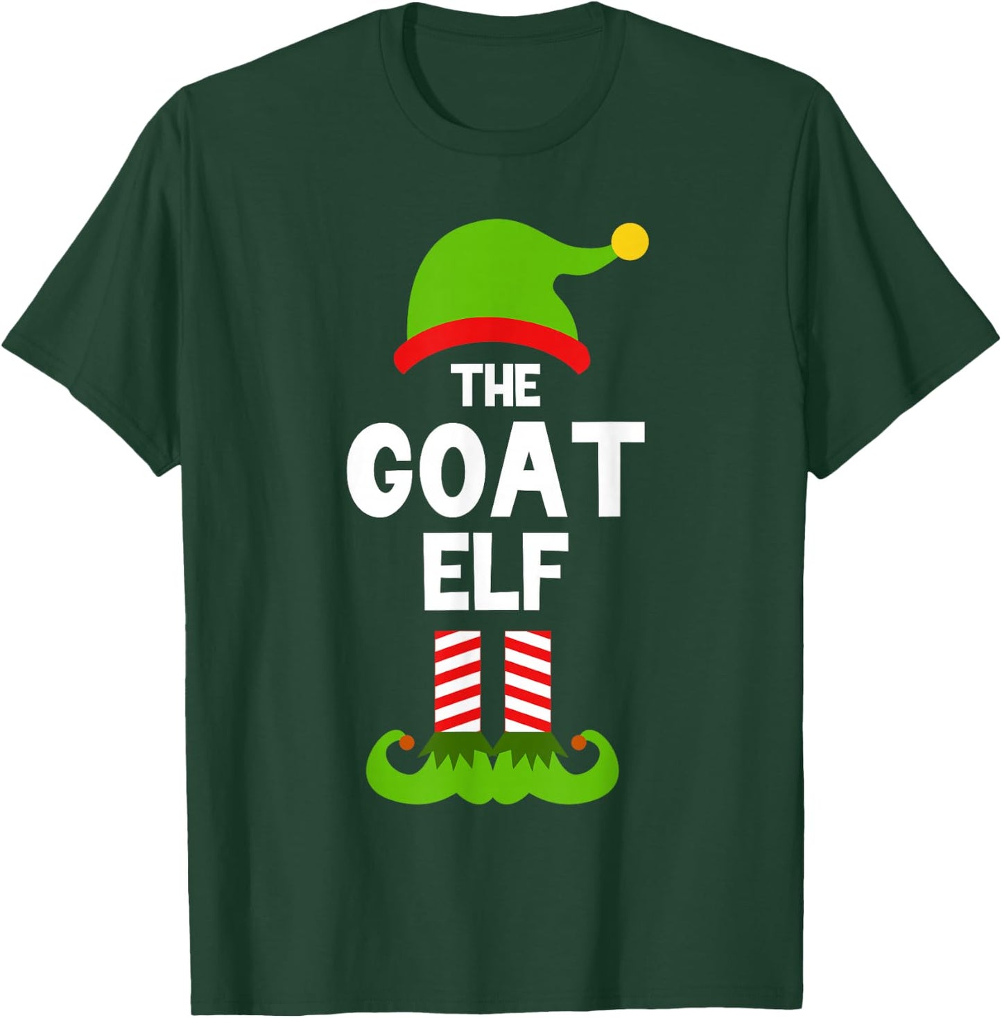 Funny The Goat Elf Christmas Family Party Pajama T-Shirt - T-Shirt | Forest