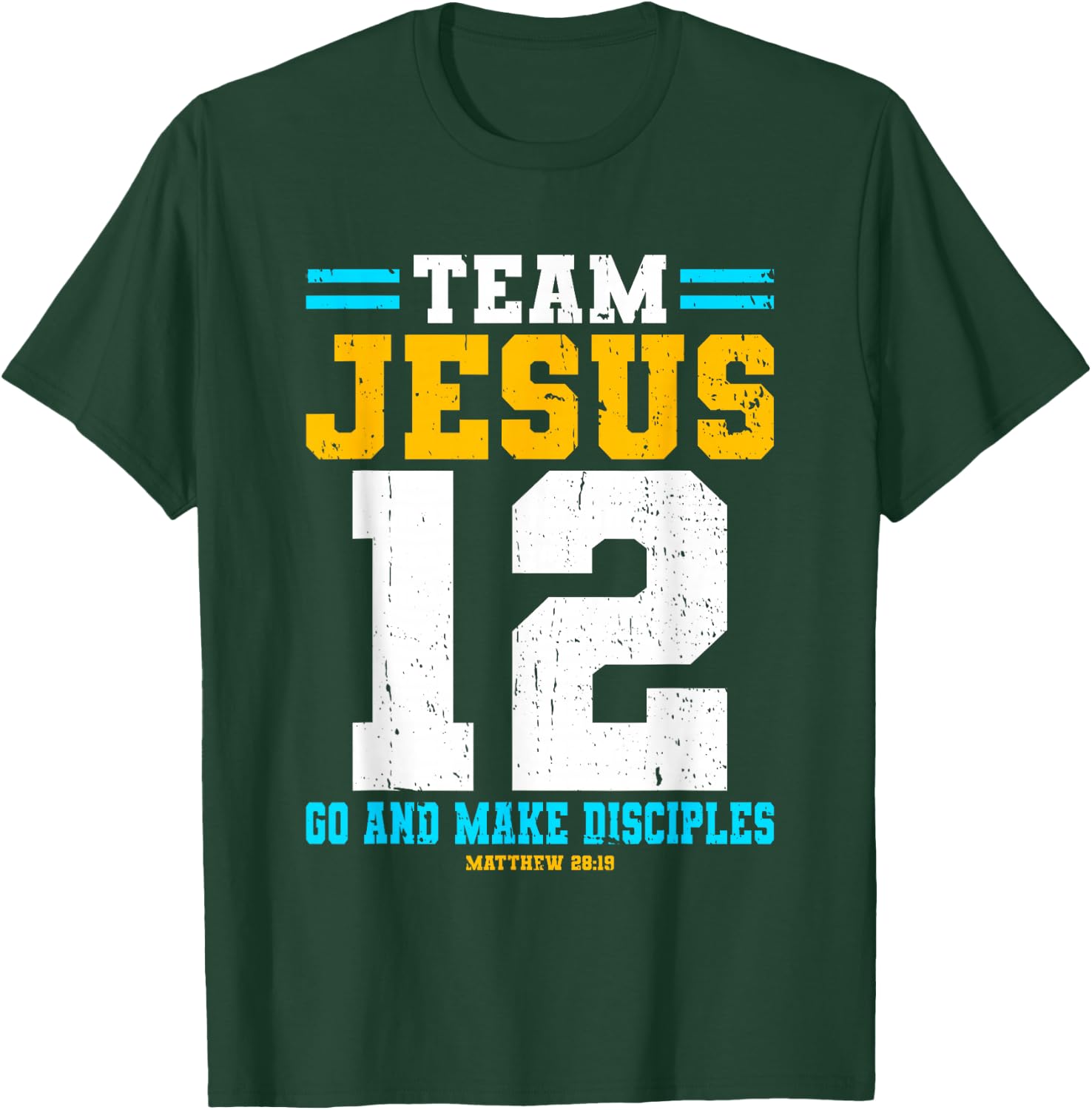 Jesus Baseball Team Jesus Christian Matthew 28:19 Verse T-Shirt - T-Shirt | Forest