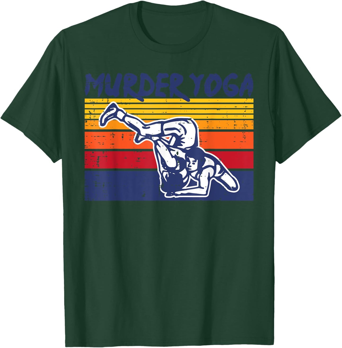 Wrestling Murder Yoga Retro Wrestler Jiu Jitsu Women Men Kid T-Shirt - T-Shirt | Forest