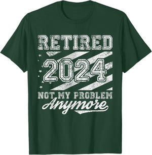 Vintage Retired 2024 Not My Problem Anymore American Flag Men T-Shirt - T-Shirt | Forest
