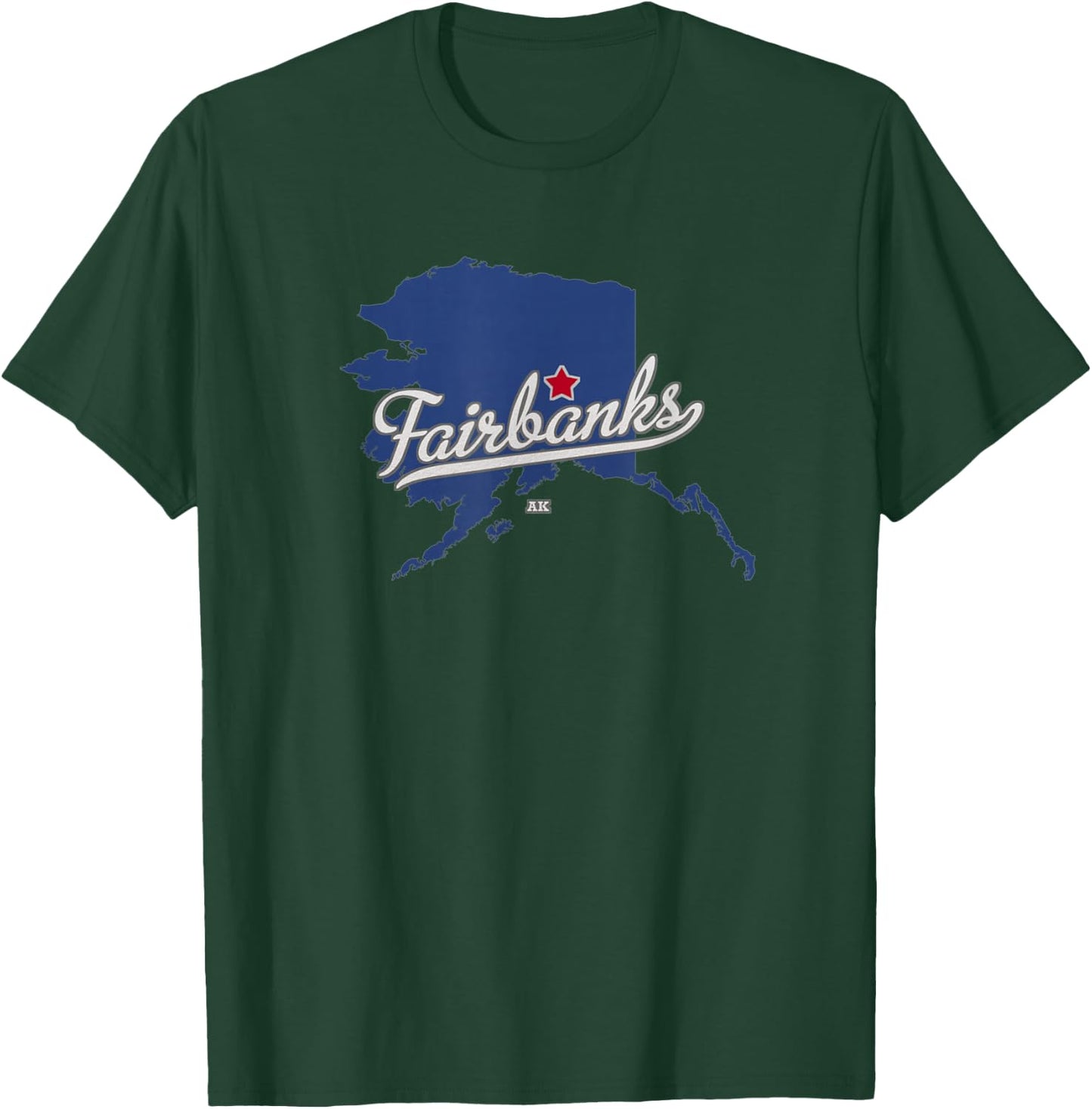 Fairbanks Alaska AK Map T-Shirt - T-Shirt | Forest