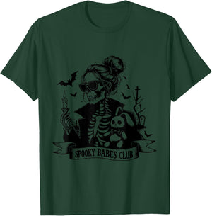 Spooky Babes Club , Snarky Funny Skeleton Halloween T-Shirt - T-Shirt | Forest