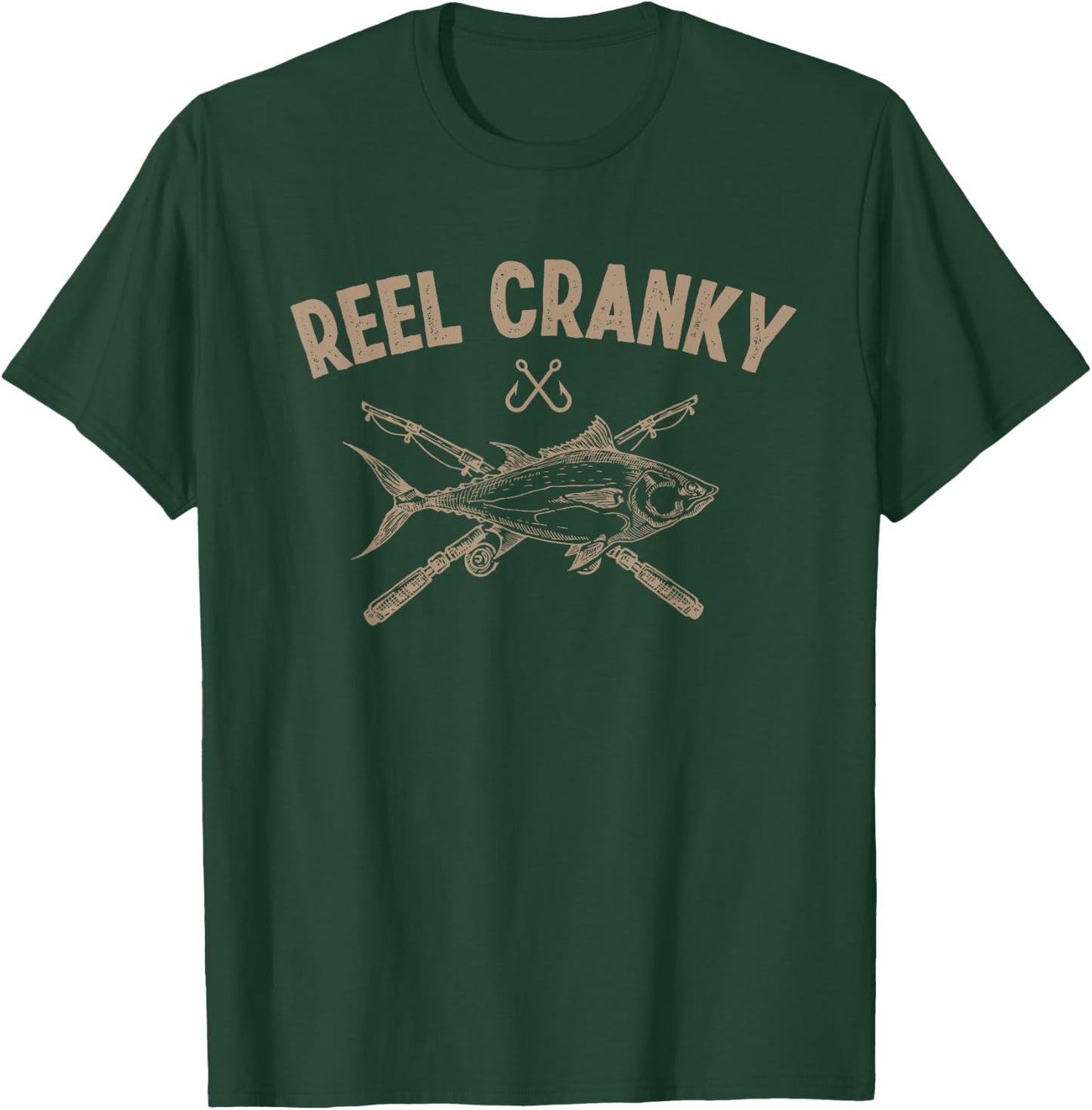 Reel Cranky Funny Fishing Fisherman T-Shirt - T-Shirt | Forest