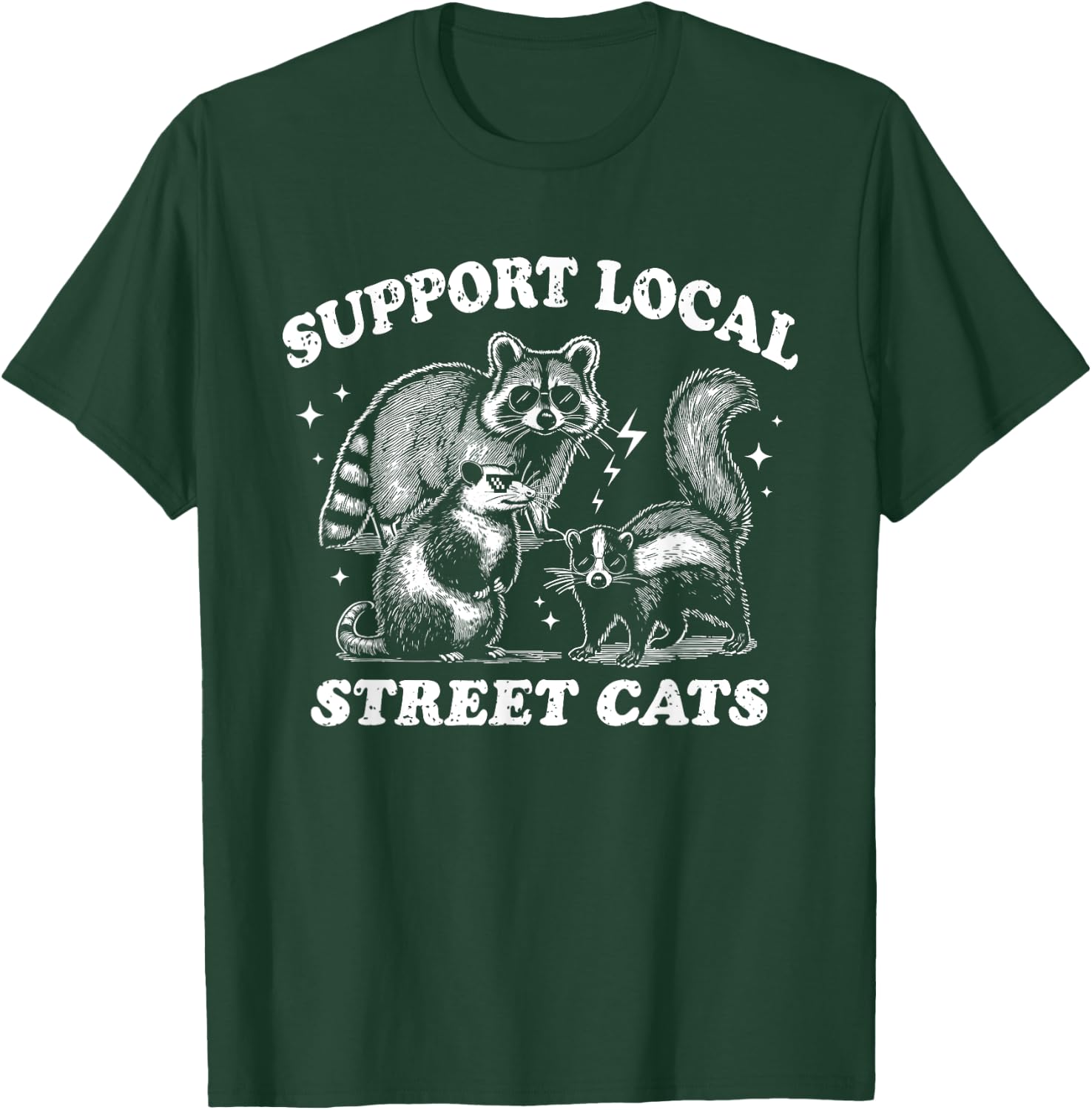 Support Local Street Cats Nocturnal Animal T-Shirt - T-Shirt | Forest